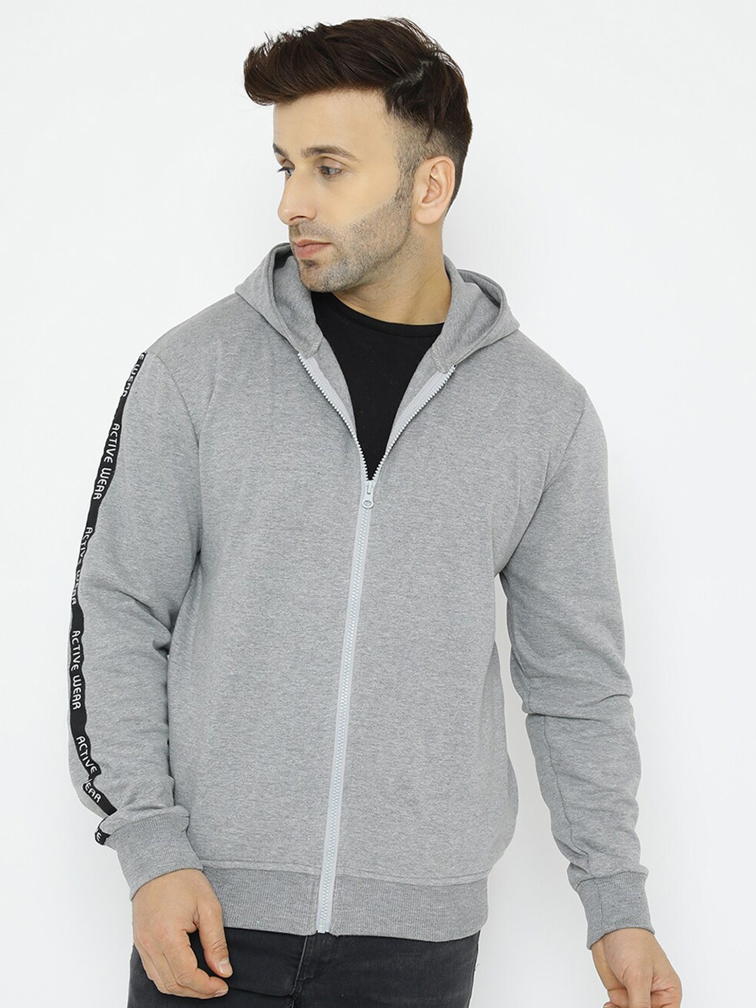 

WELL QUALITY Hooded Fleece Sweatshirt, Grey