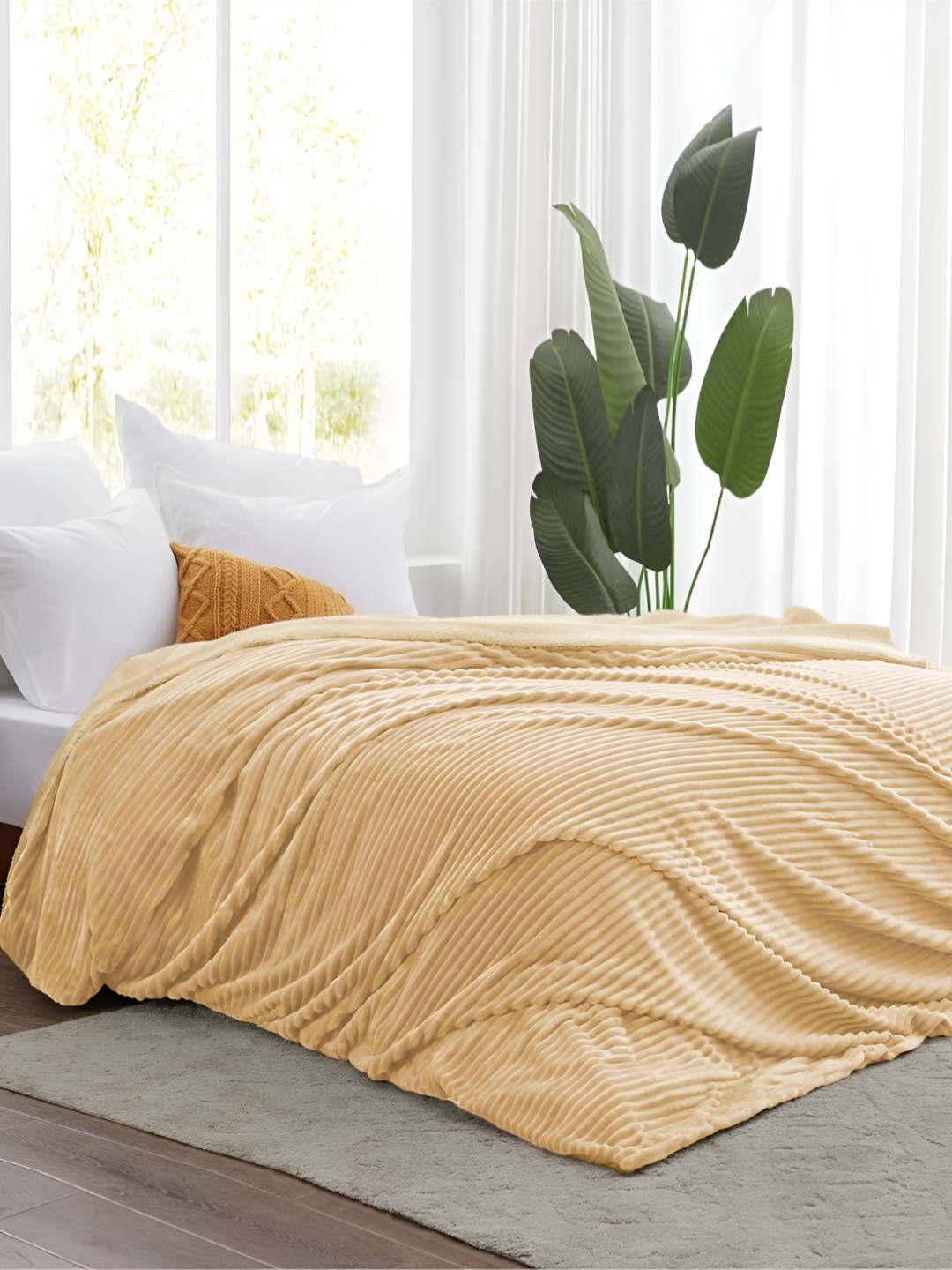 

bsb home Beige & Beige Mild Winter 500 GSM Single Bed Blanket