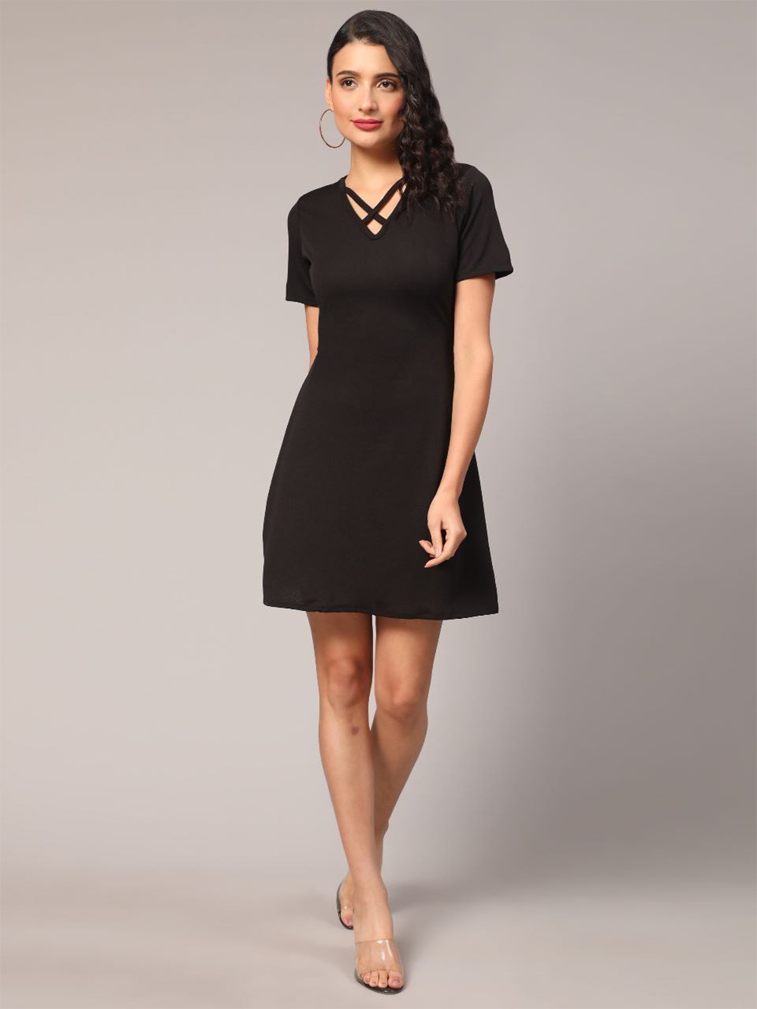 

BAESD Cotton A-Line Dress, Black