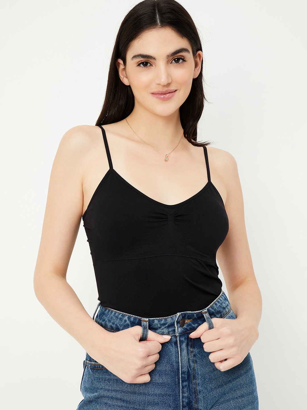 

max Adjustable Shoulder Strap Camisole, Black