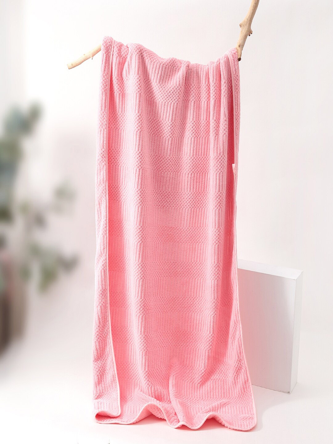 

Kuber Industries Pink 280 GSM Extra Soft & Fade Resistant Waffle Texture Bath Towel