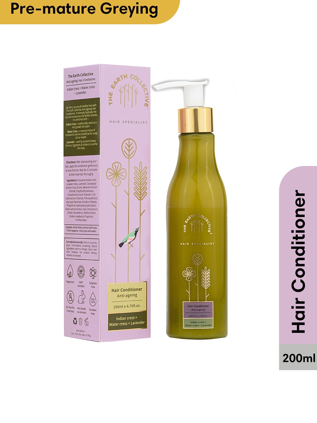 

The Earth Collective Hair Conditioner for Anti Ageing Hair - 200ml, Green