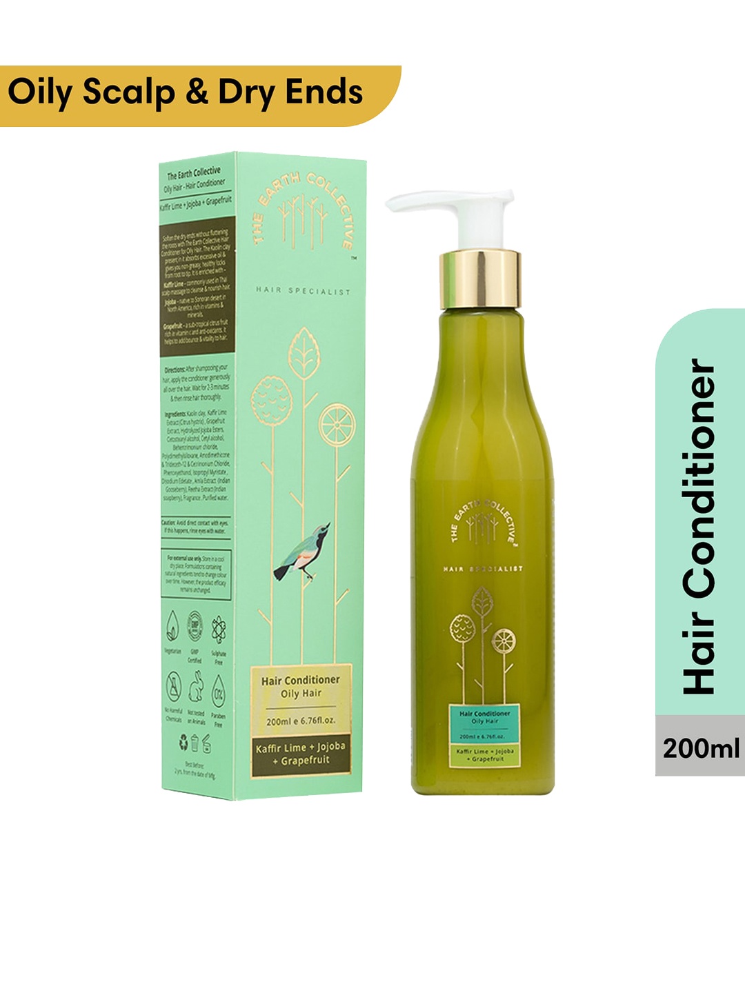 

The Earth Collective Hair Conditioner for Oily Hair - 200ml, Green