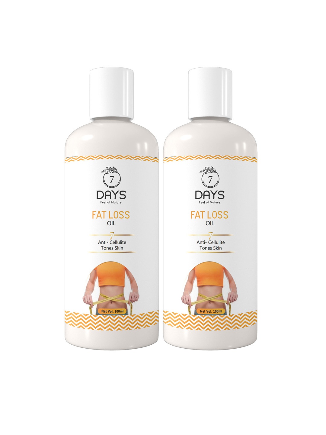 

7 DAYS Feel Of Nature Set Of 2 Anti-Cellulite Fat Loss Oil - 100ml Each, White