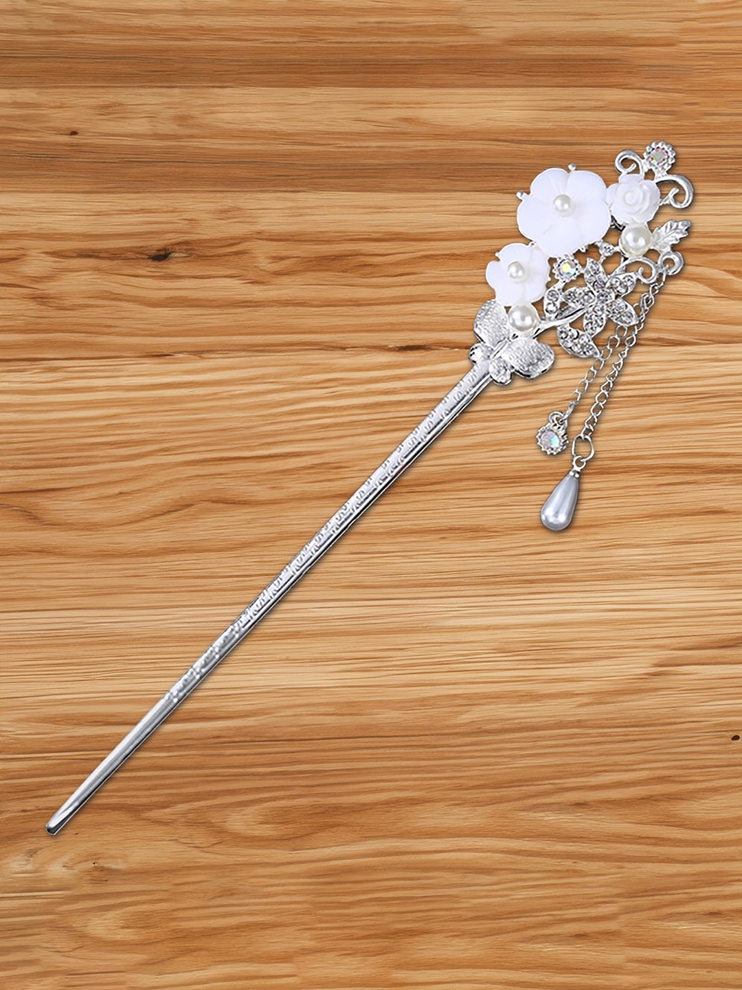 

SYGA Embellished Hairstick, White