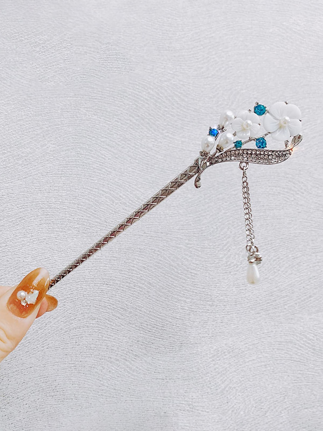 

SYGA Ancient Style Beaded Hairstick, Silver