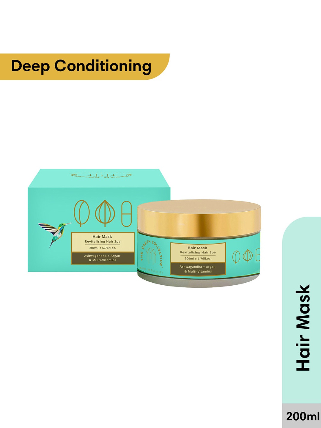 

The Earth Collective Hair Mask, Revitalizing Hair Spa With Ashwagandha - 200ml, Green