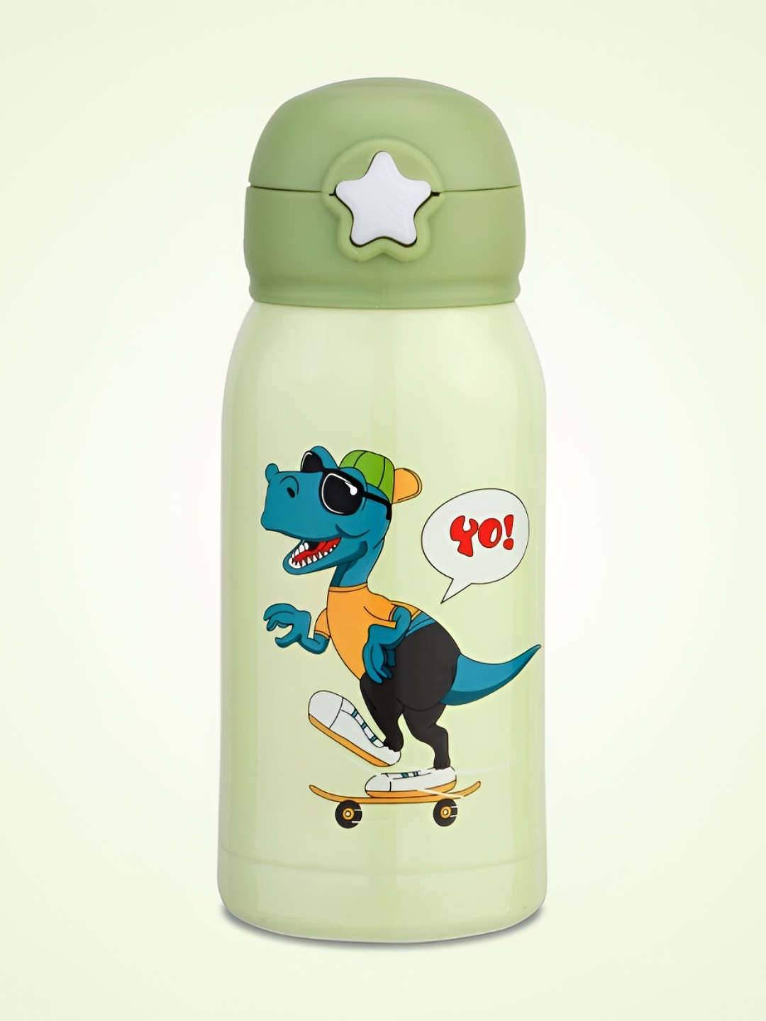 

CLAY CRAFT Kids Vacuum Thermo Steel Hot & Cold Water Bottle 550 ml, Green