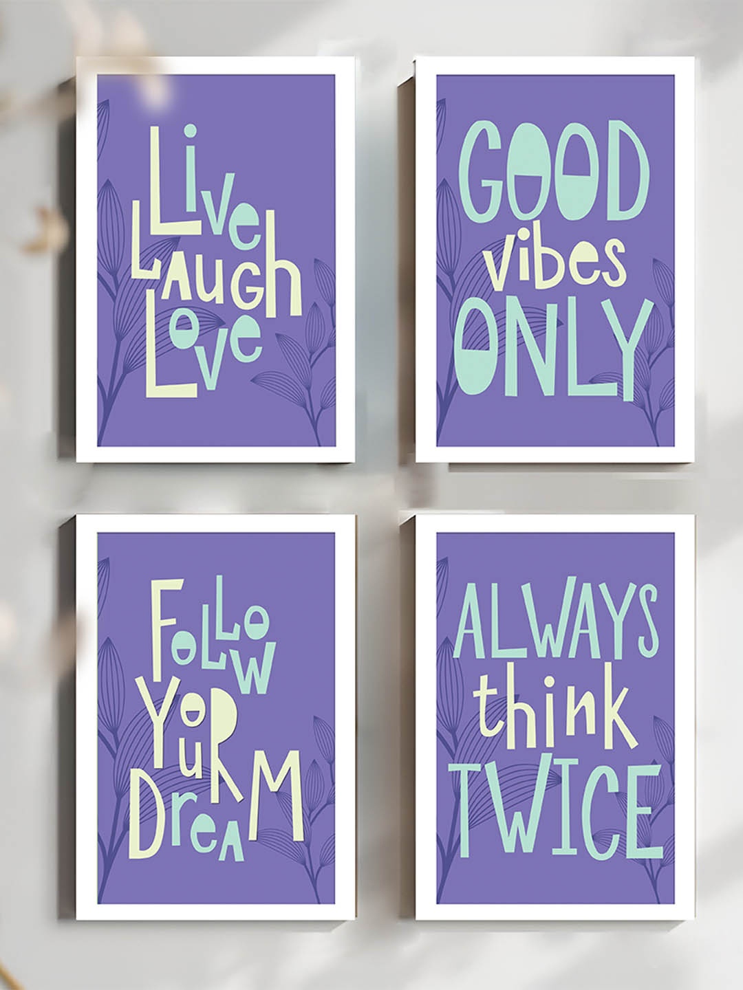 

Art Street Black & Purple 4 Pieces Live Love Life, Good Vibe Only Wall Art