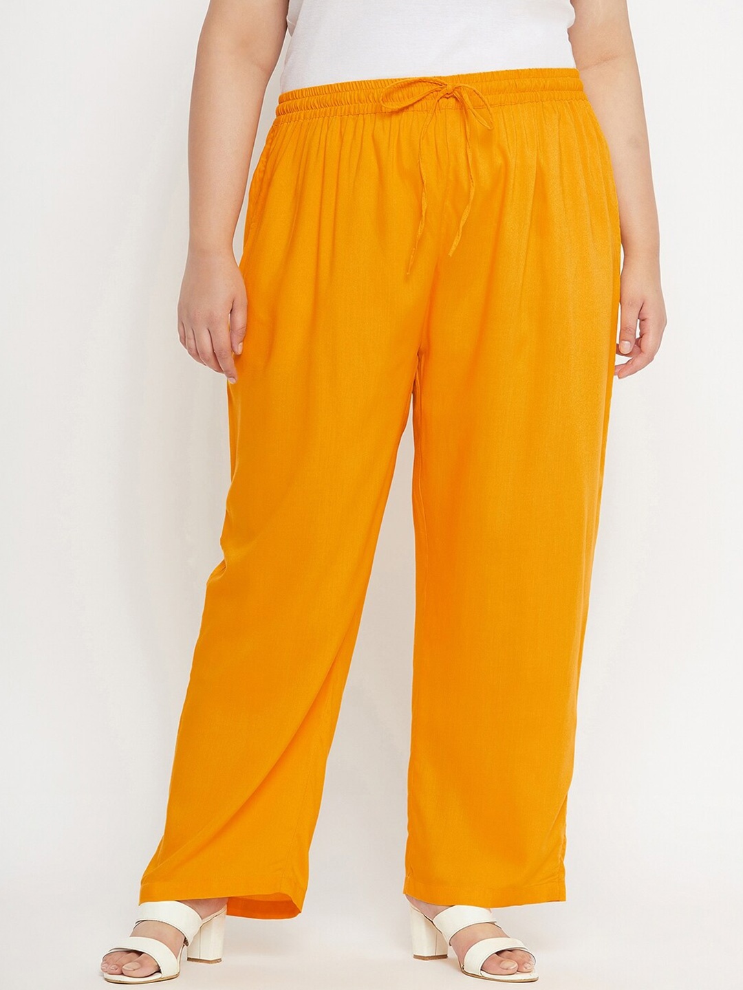 

VINAAN Plus Size Wide Leg Palazzo, Orange