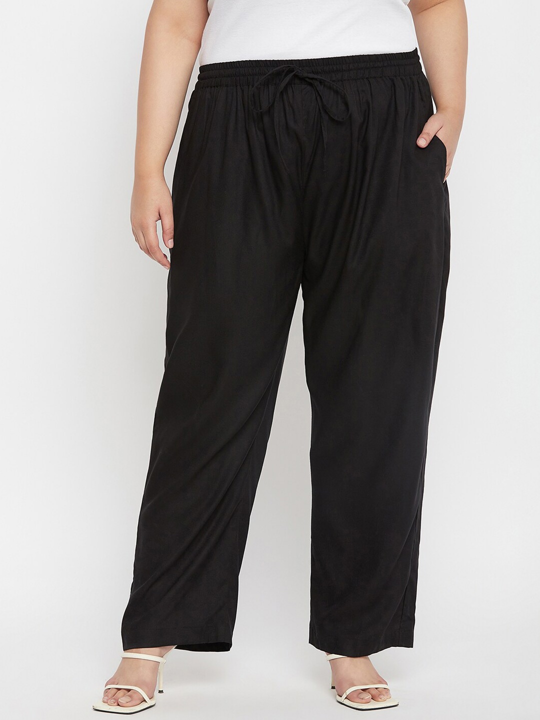 

VINAAN Plus Size Wide Leg Palazzo, Black