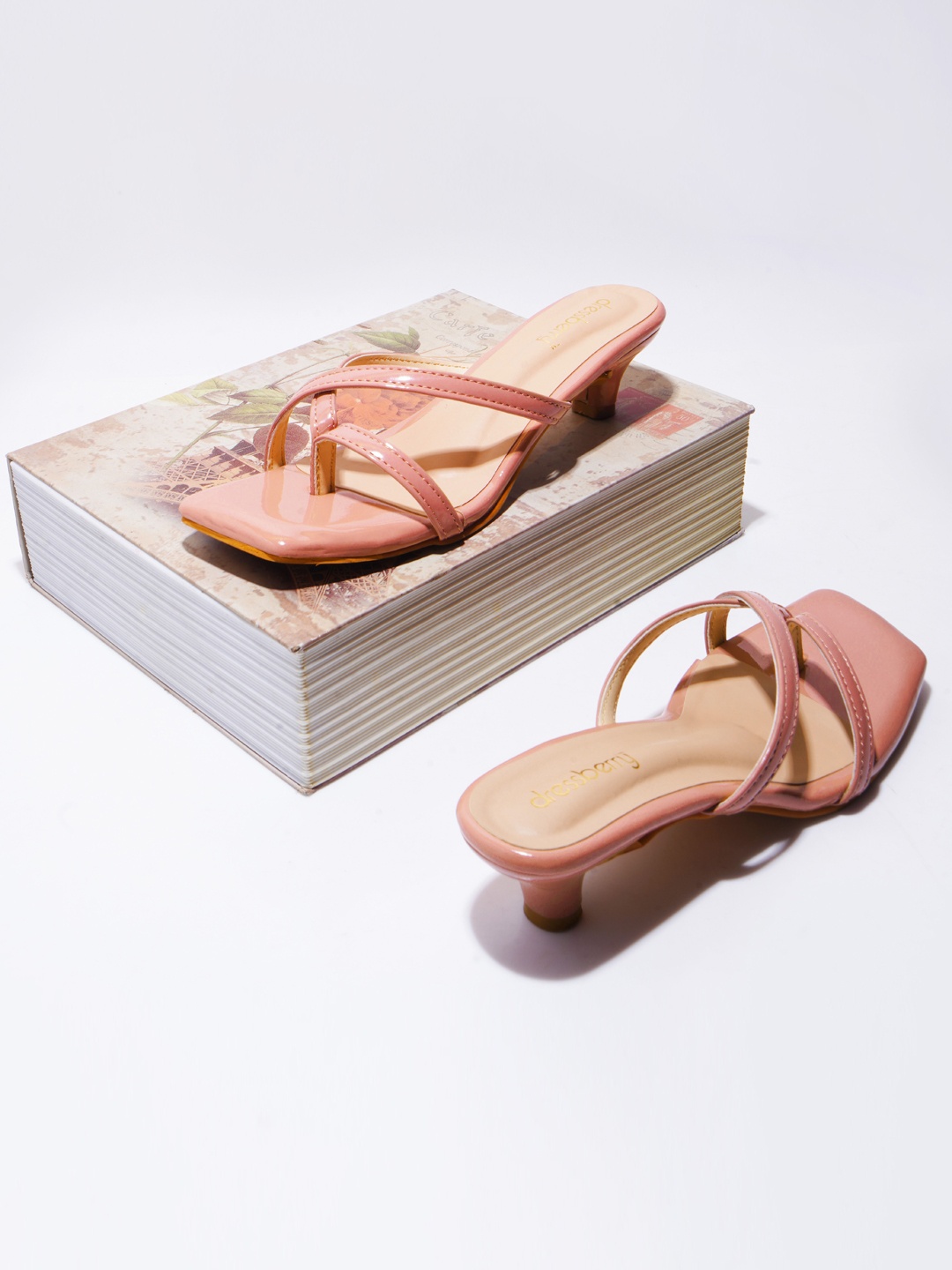 

DressBerry Open Toe Kitten Heels, Nude