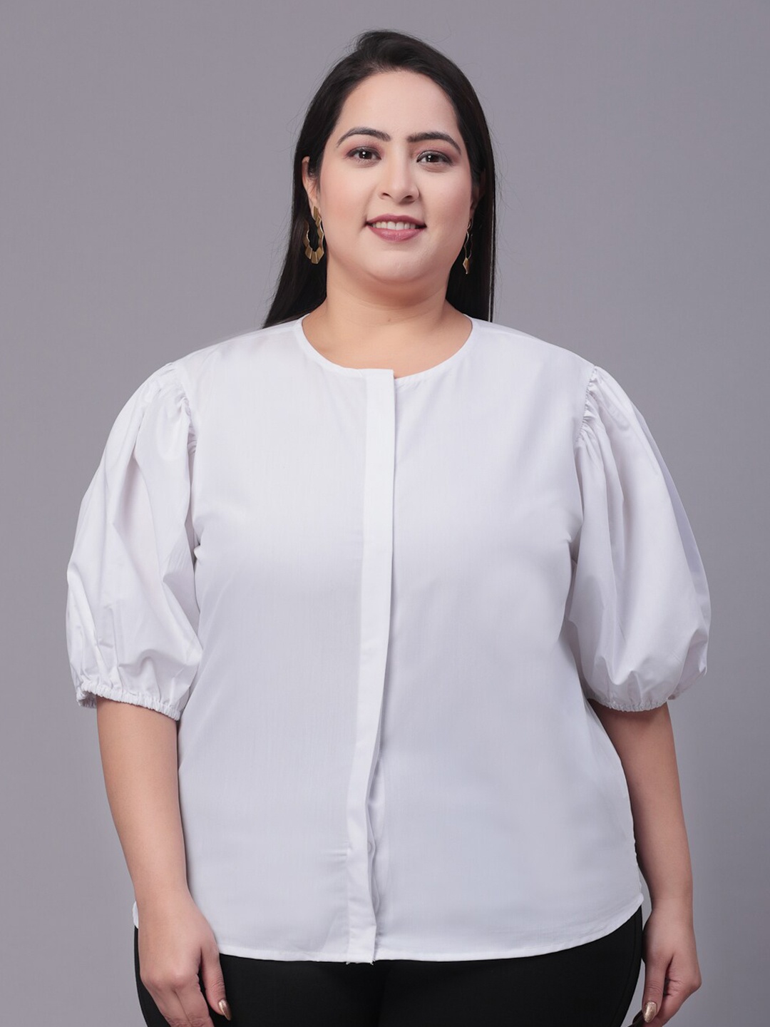 

Style Quotient Plus Size Smart Opaque Casual Shirt, White