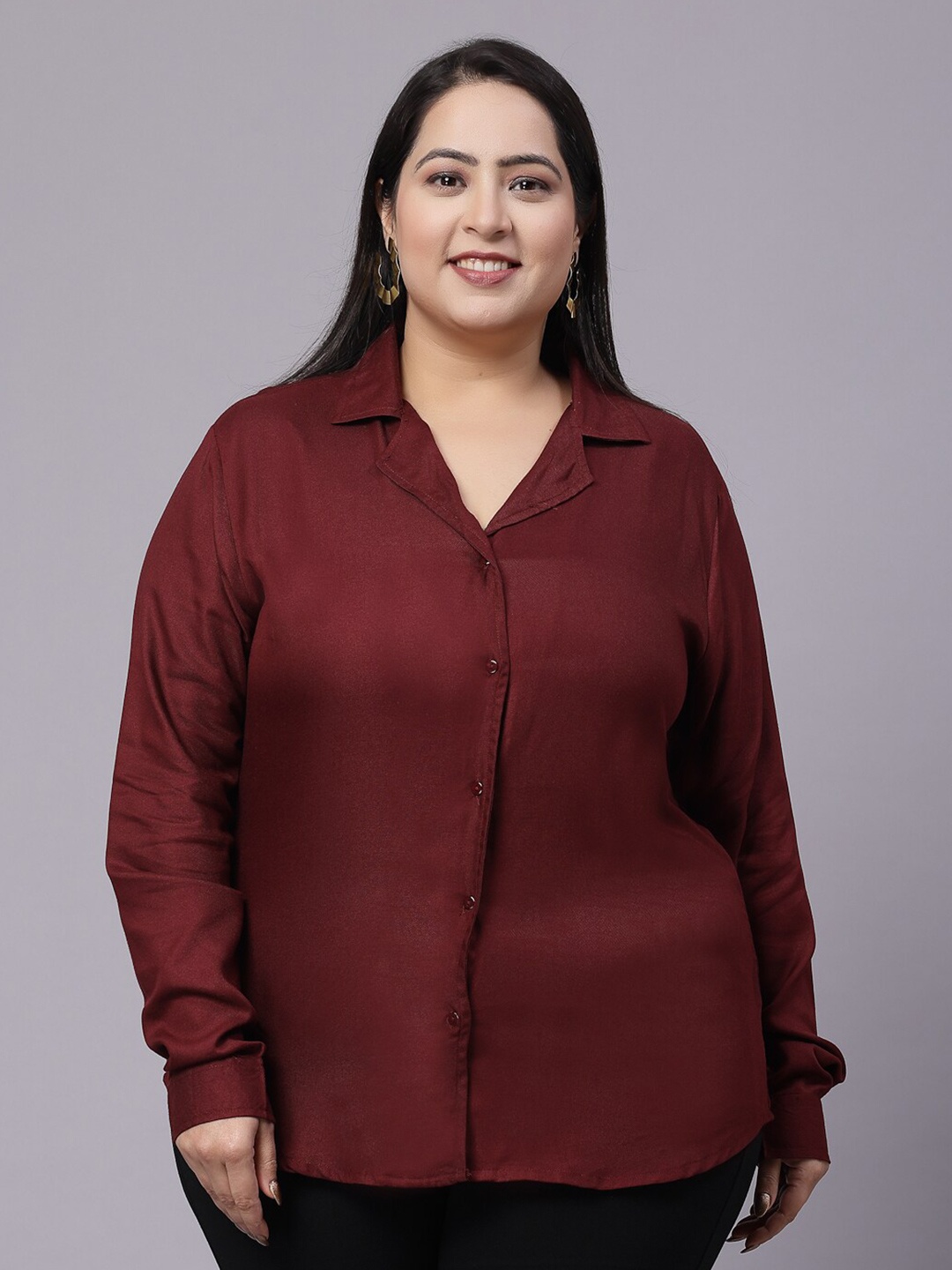 

Style Quotient Plus Size Smart Opaque Formal Shirt, Maroon