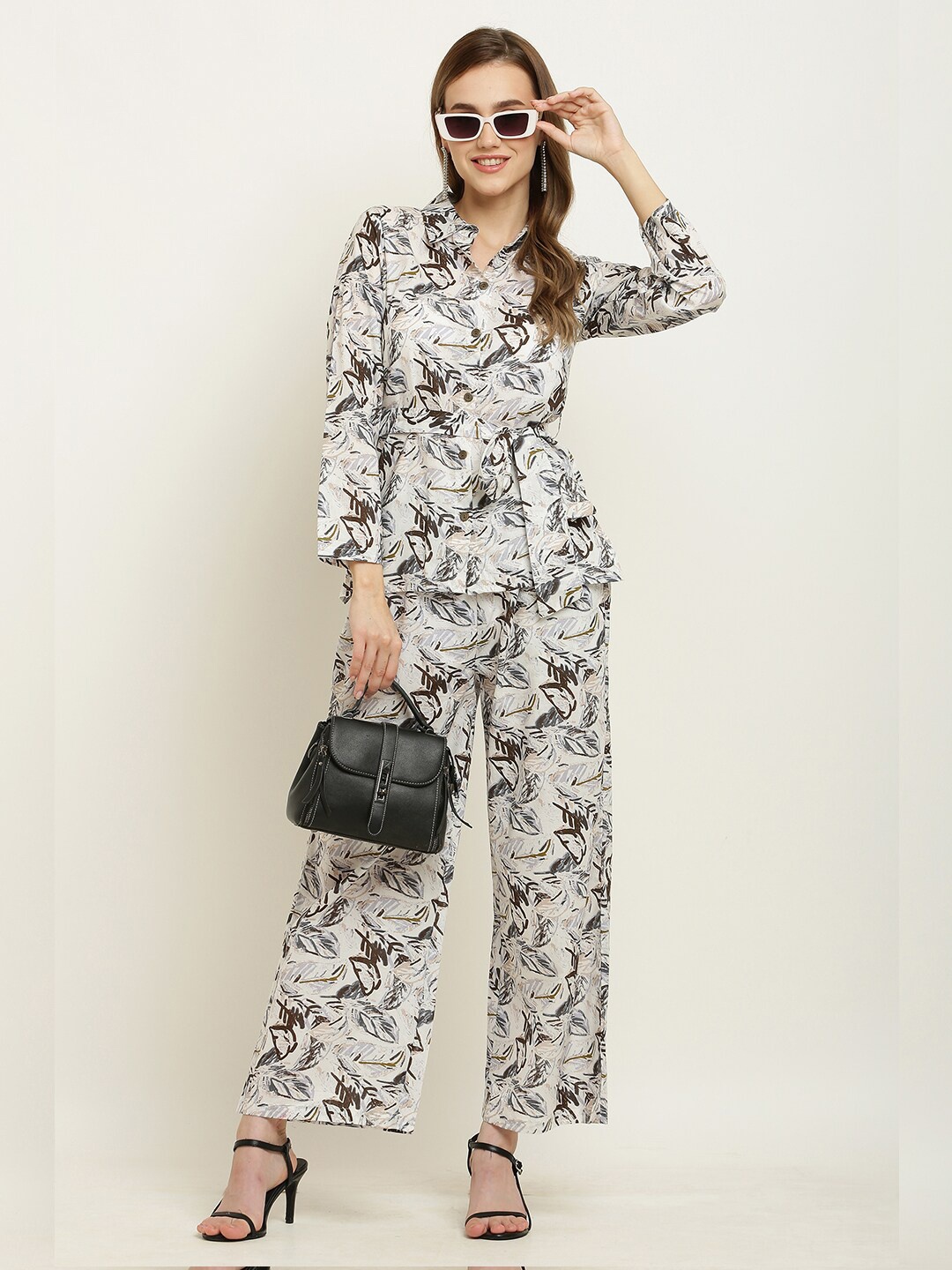 

BAESD Floral Printed Shirt & Trouser Co-Ords Set, Grey