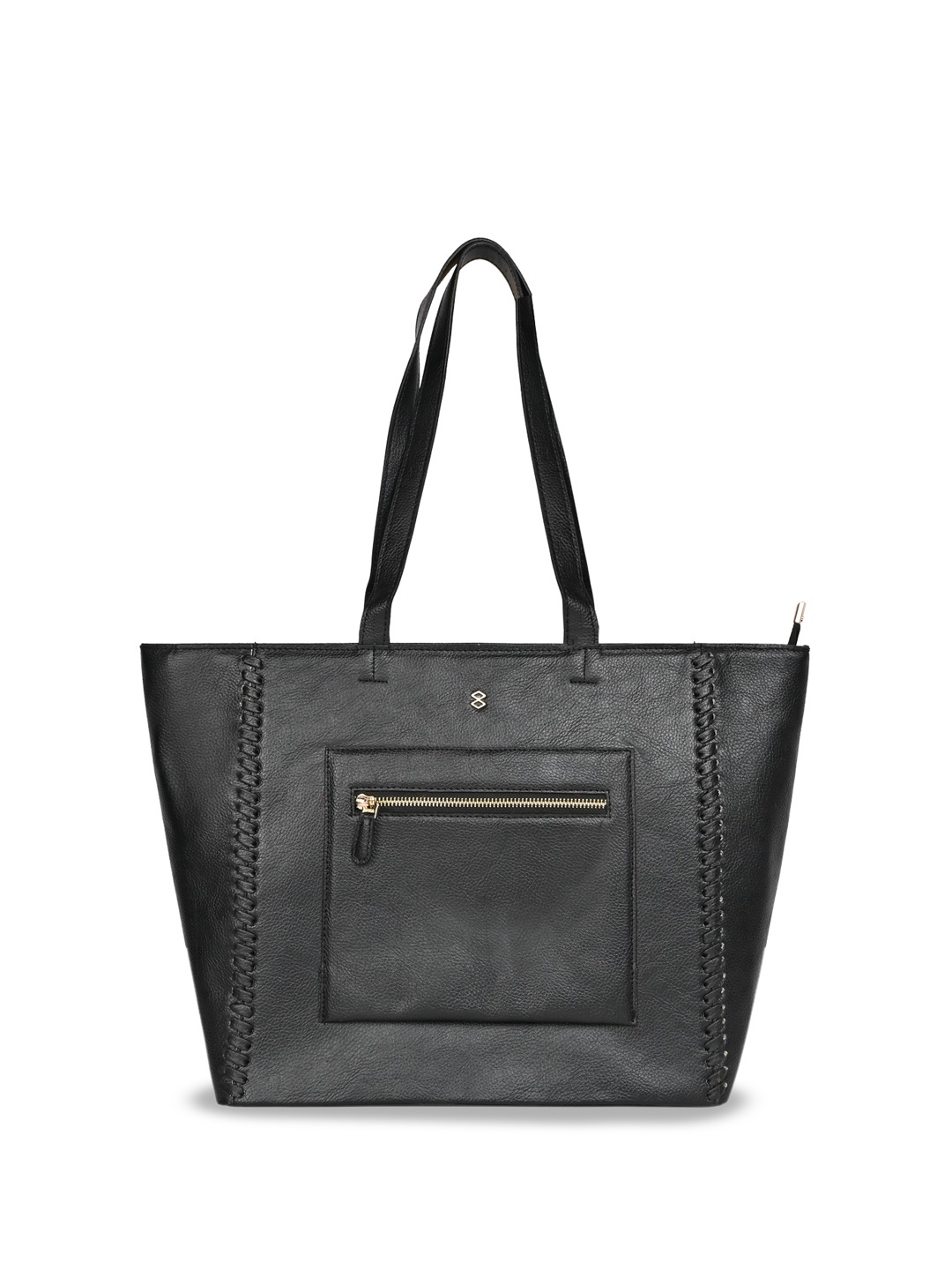 

HORRA Textured Oversized PU Shopper Shoulder Bag, Black