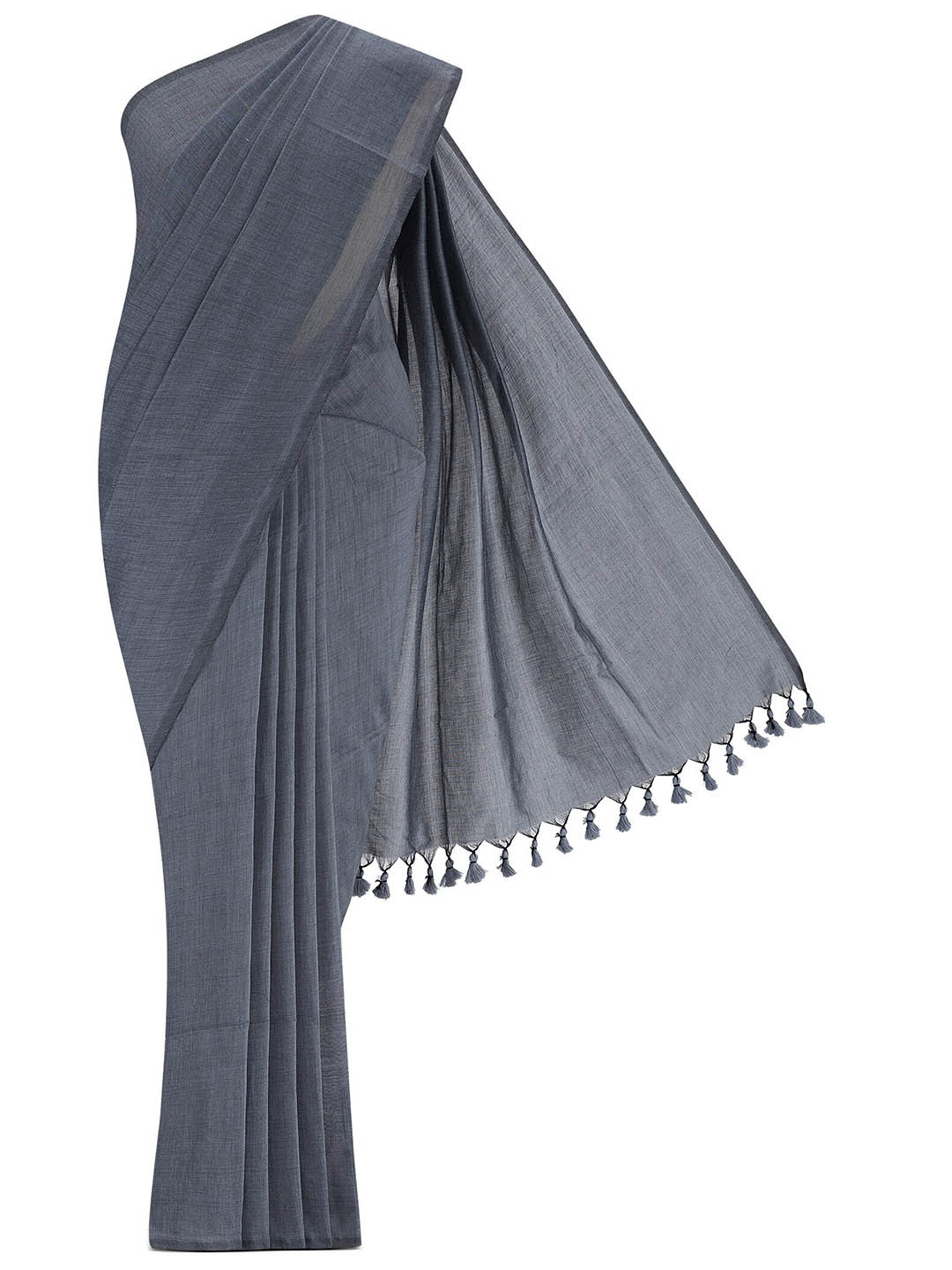 

Nalli Pure Cotton Taant Saree, Grey