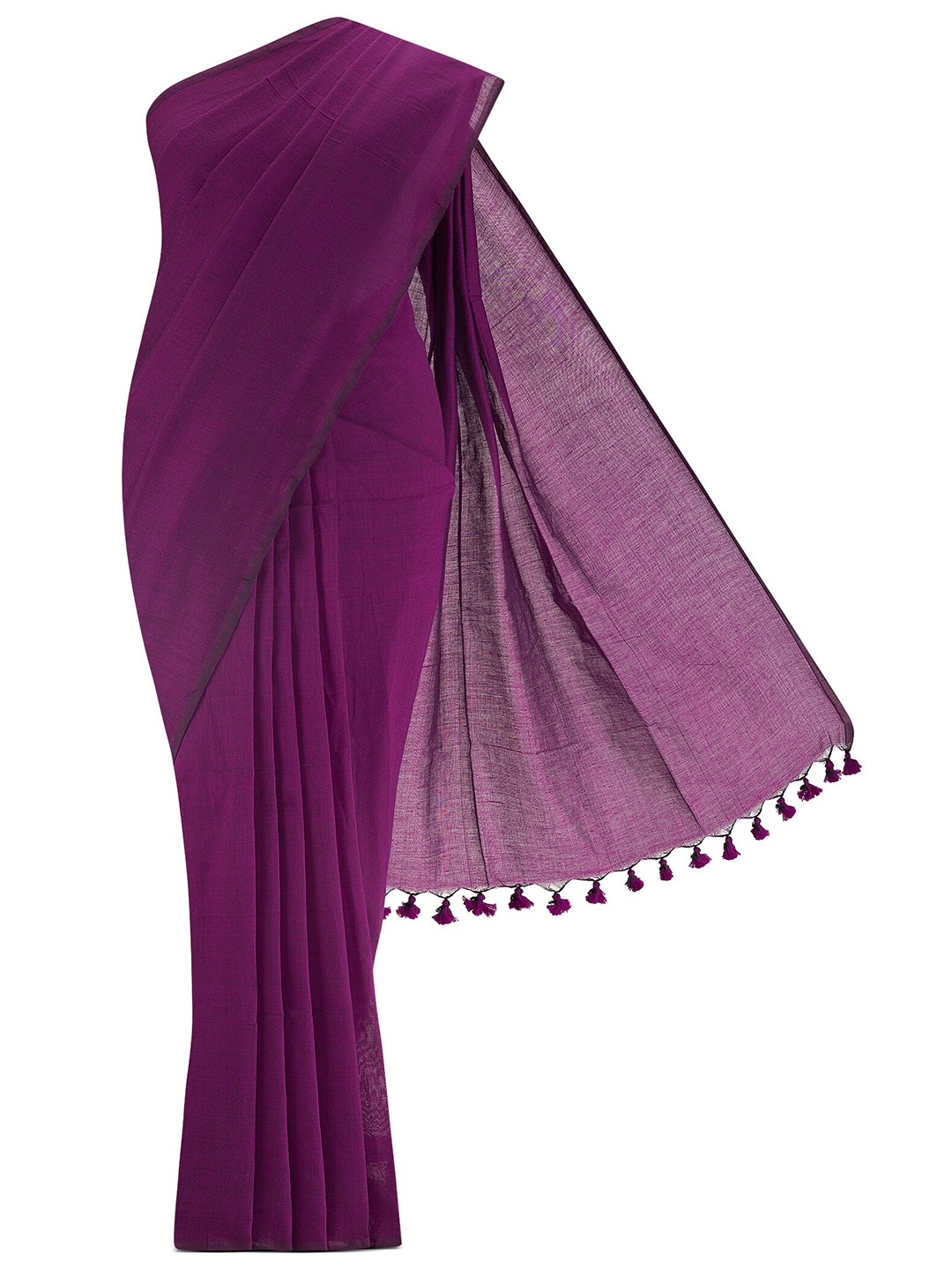 

Nalli Pure Cotton Taant Saree, Purple