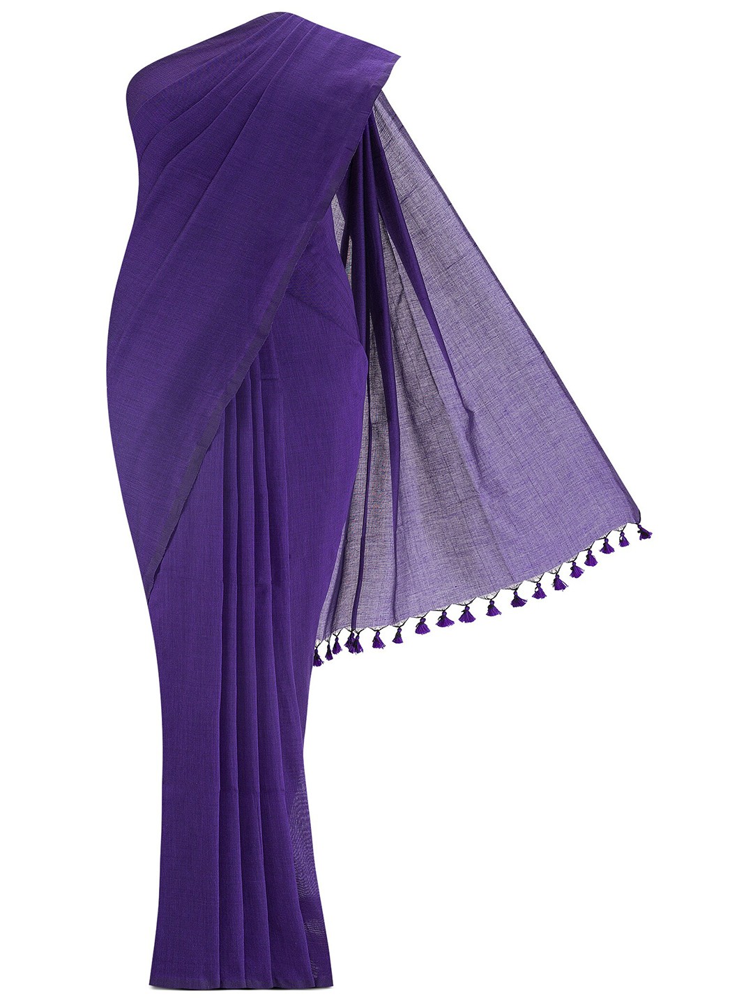 

Nalli Pure Cotton Taant Saree, Violet