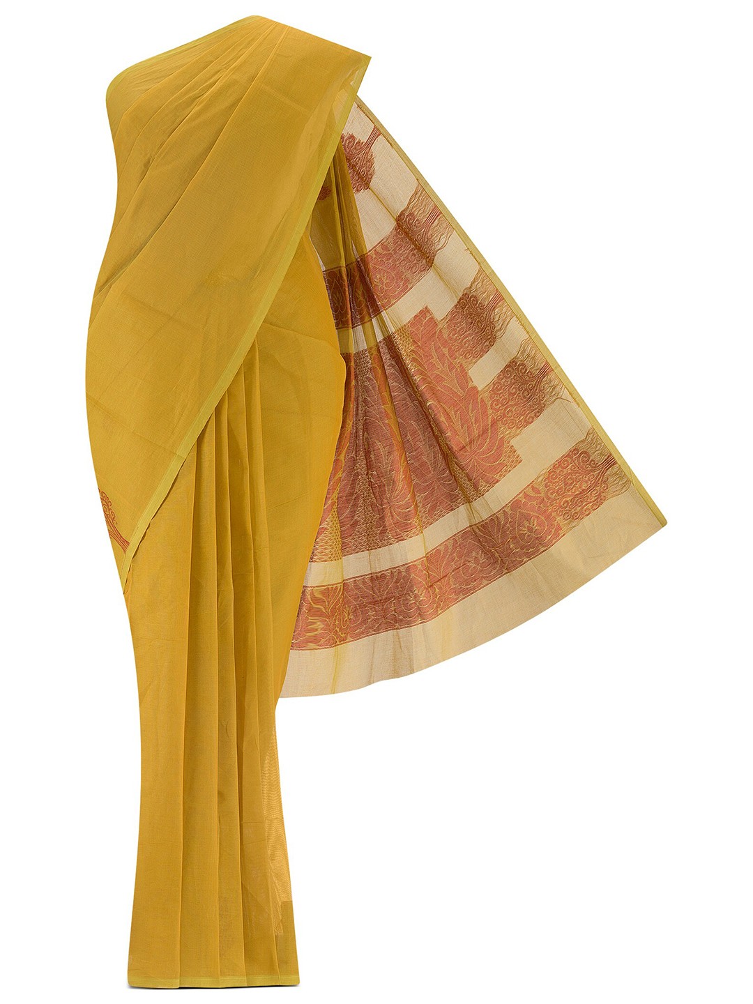 

Nalli Ethnic Motifs Woven Design Pure Cotton Kanjeevaram Saree, Yellow