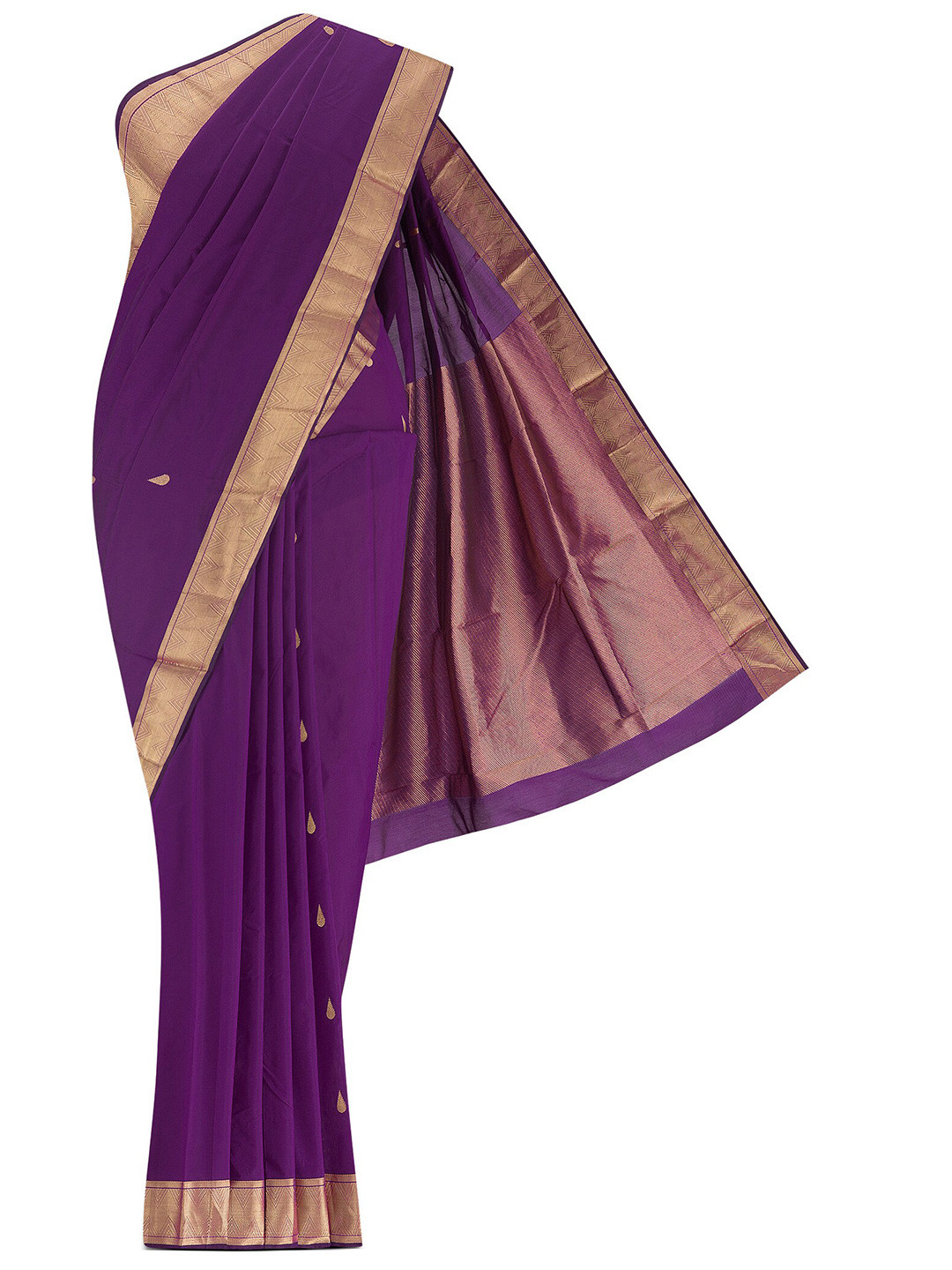

Nalli Woven Design Zari Saree, Purple