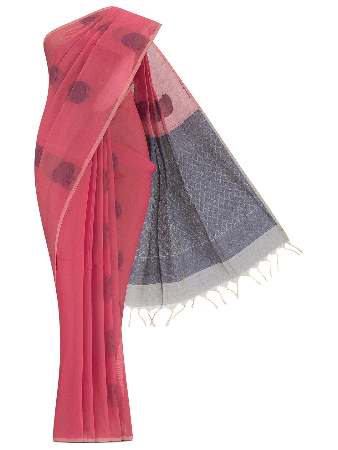 

Nalli Woven Design Silk Cotton Saree, Red