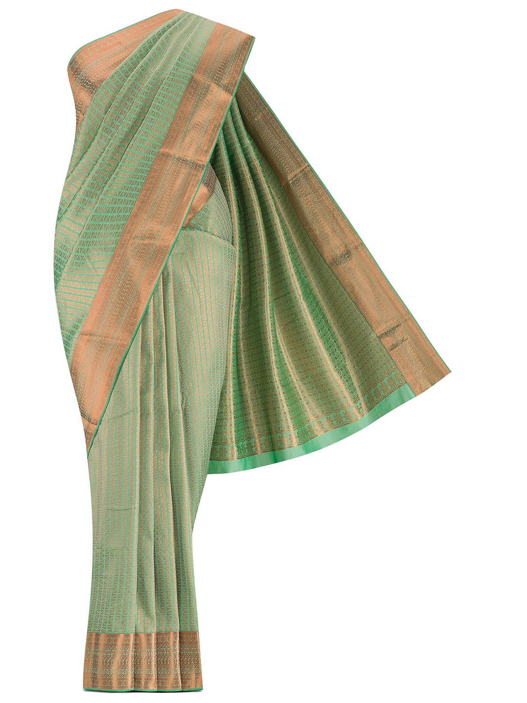 

Nalli Woven Design Zari Saree, Green