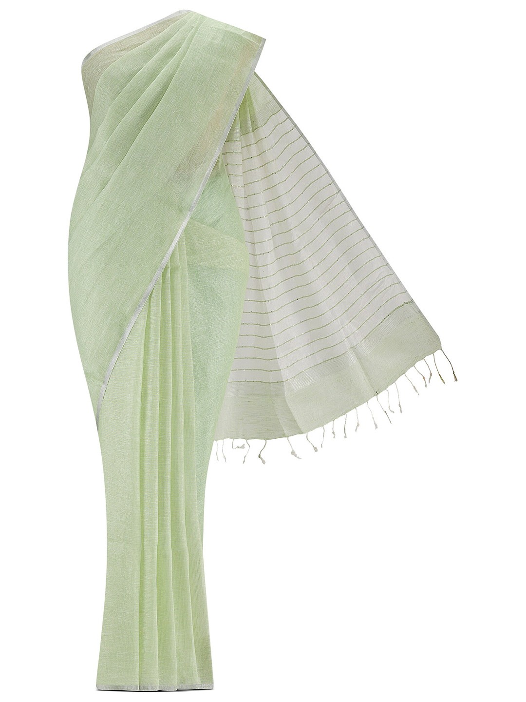 

Nalli Striped Saree, Green