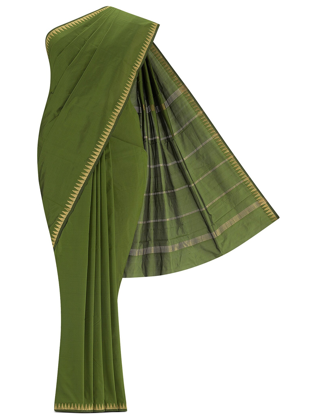 

Nalli Woven Design Zari Saree, Green