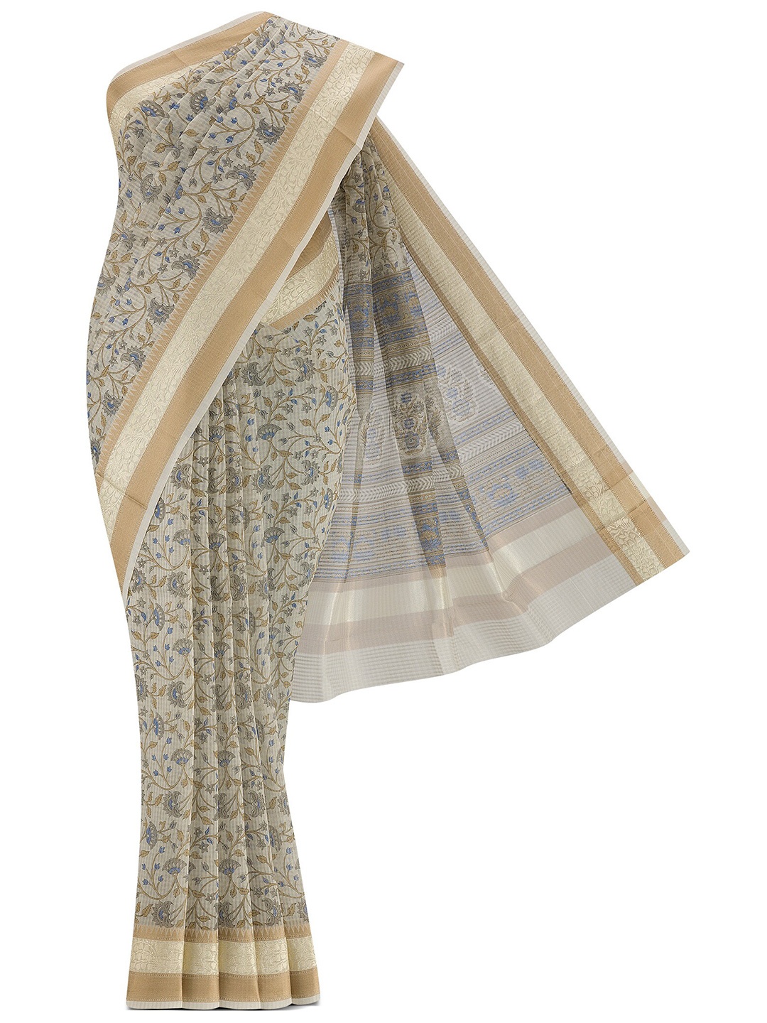 

Nalli Ethnic Motifs Printed Kota Saree, Grey