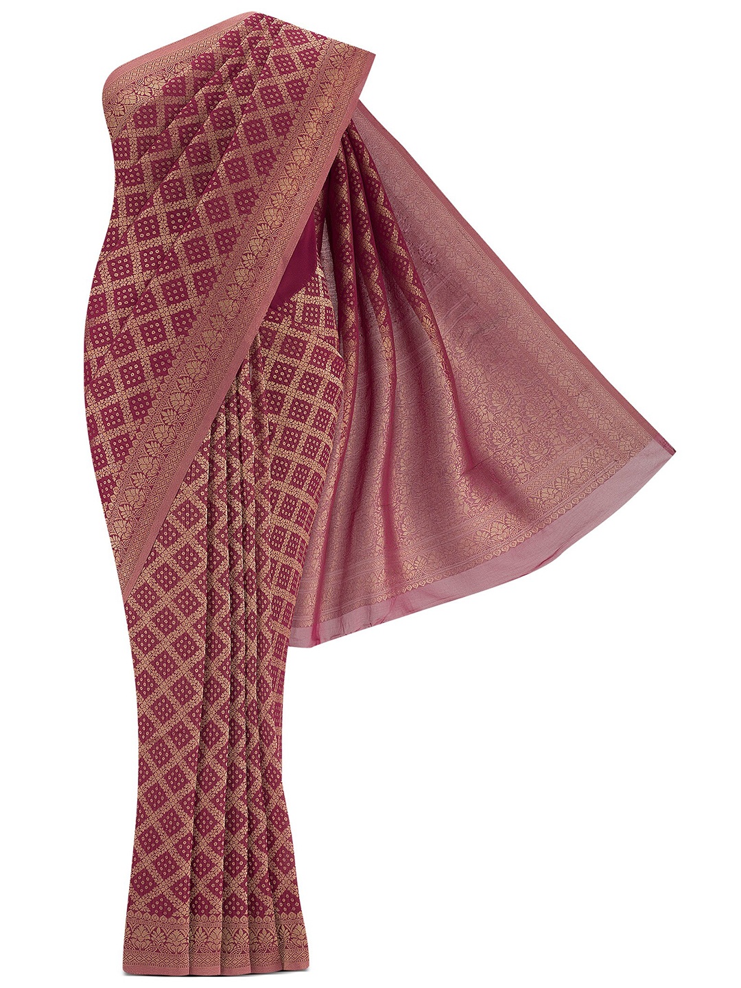 

Nalli Woven Design Zari Mysore Silk Saree, Maroon