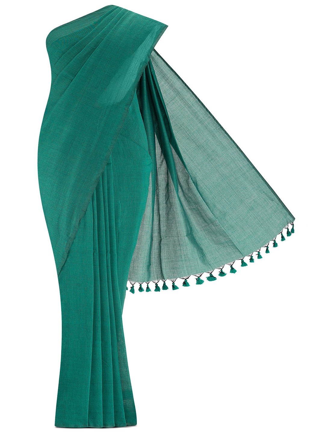 

Nalli Pure Cotton Taant Saree, Green