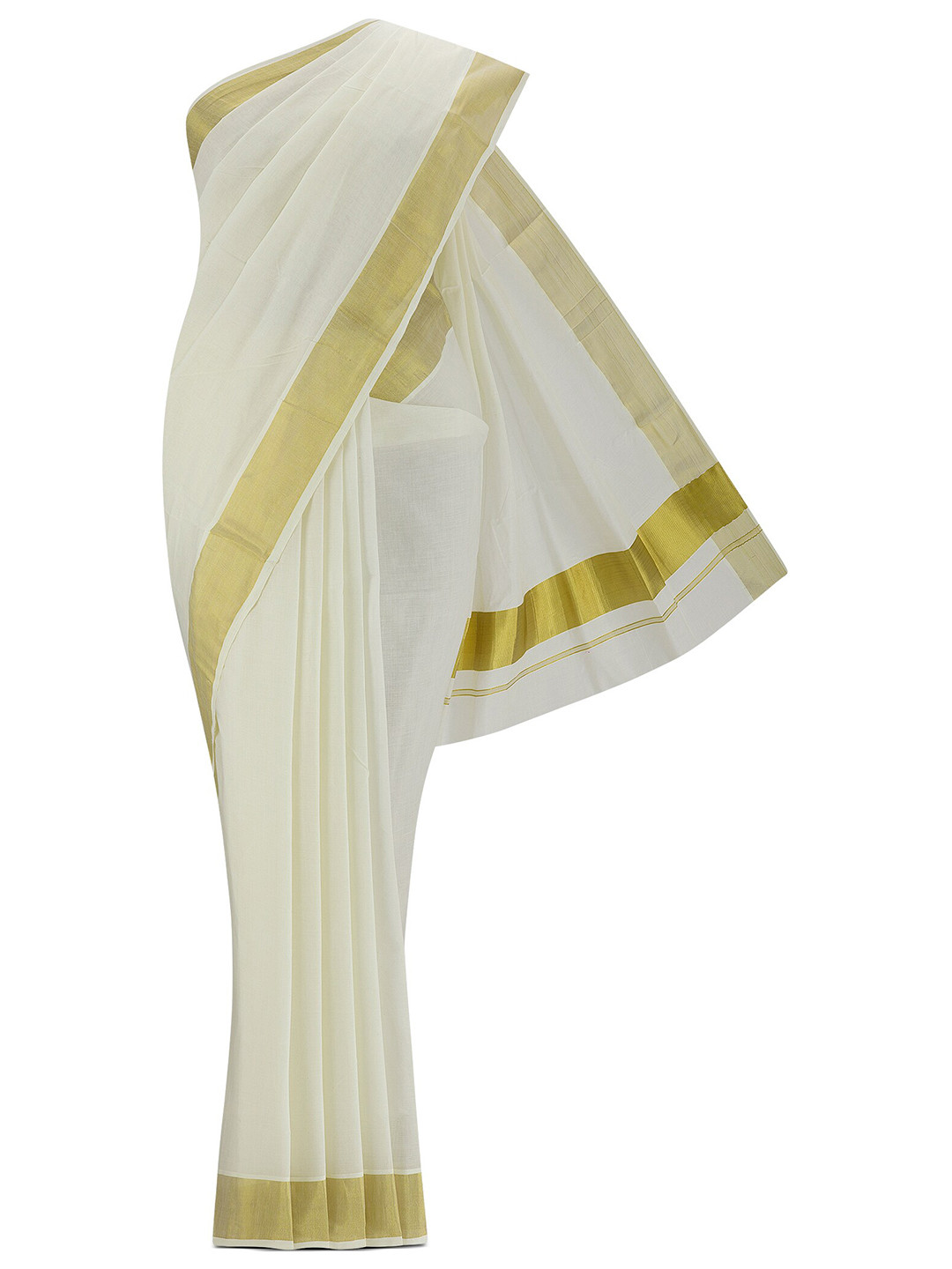 

Nalli Zari Pure Cotton Kasavu Saree, Off white