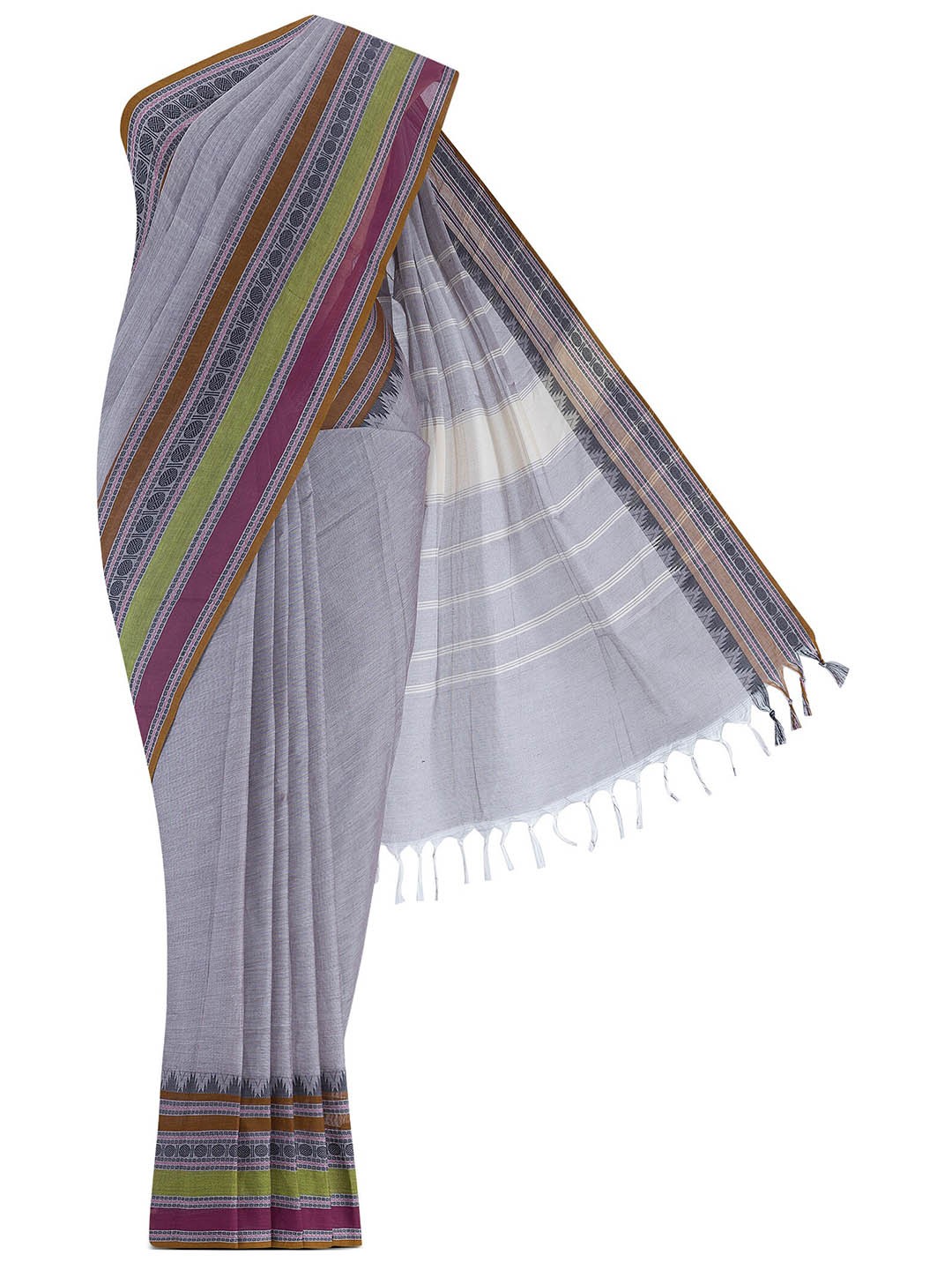 

Nalli Pure Cotton Chettinad Saree, Grey