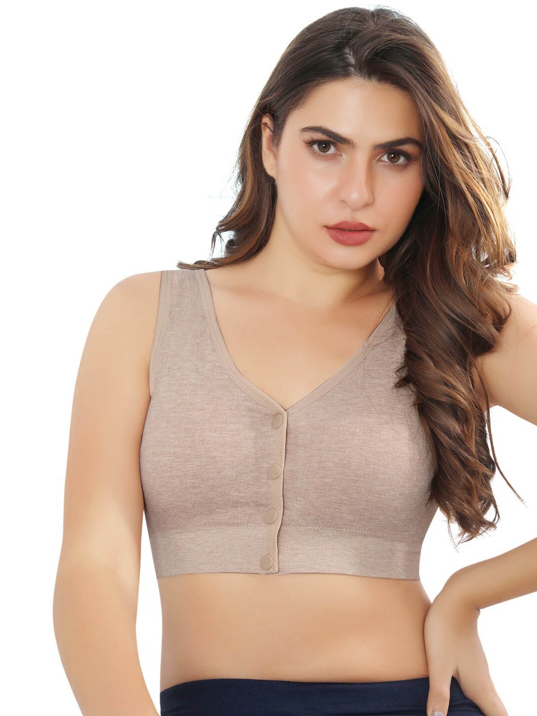 

FABLUK Maternity Full Coverage Lightly Padded Bra, Beige