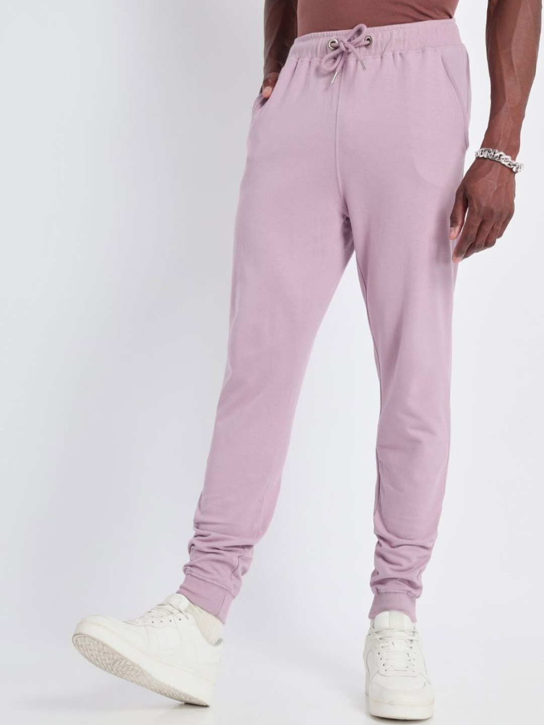 

NOBERO Men Pure Cotton Joggers, Lavender