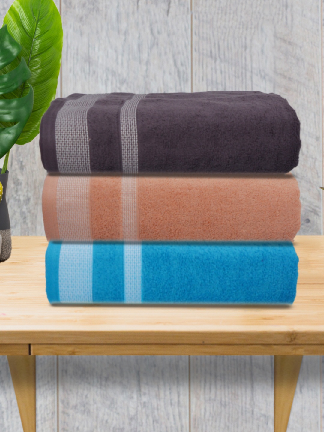 

Athom Living Violet & Pink 3 Pieces Cotton Bath Towels