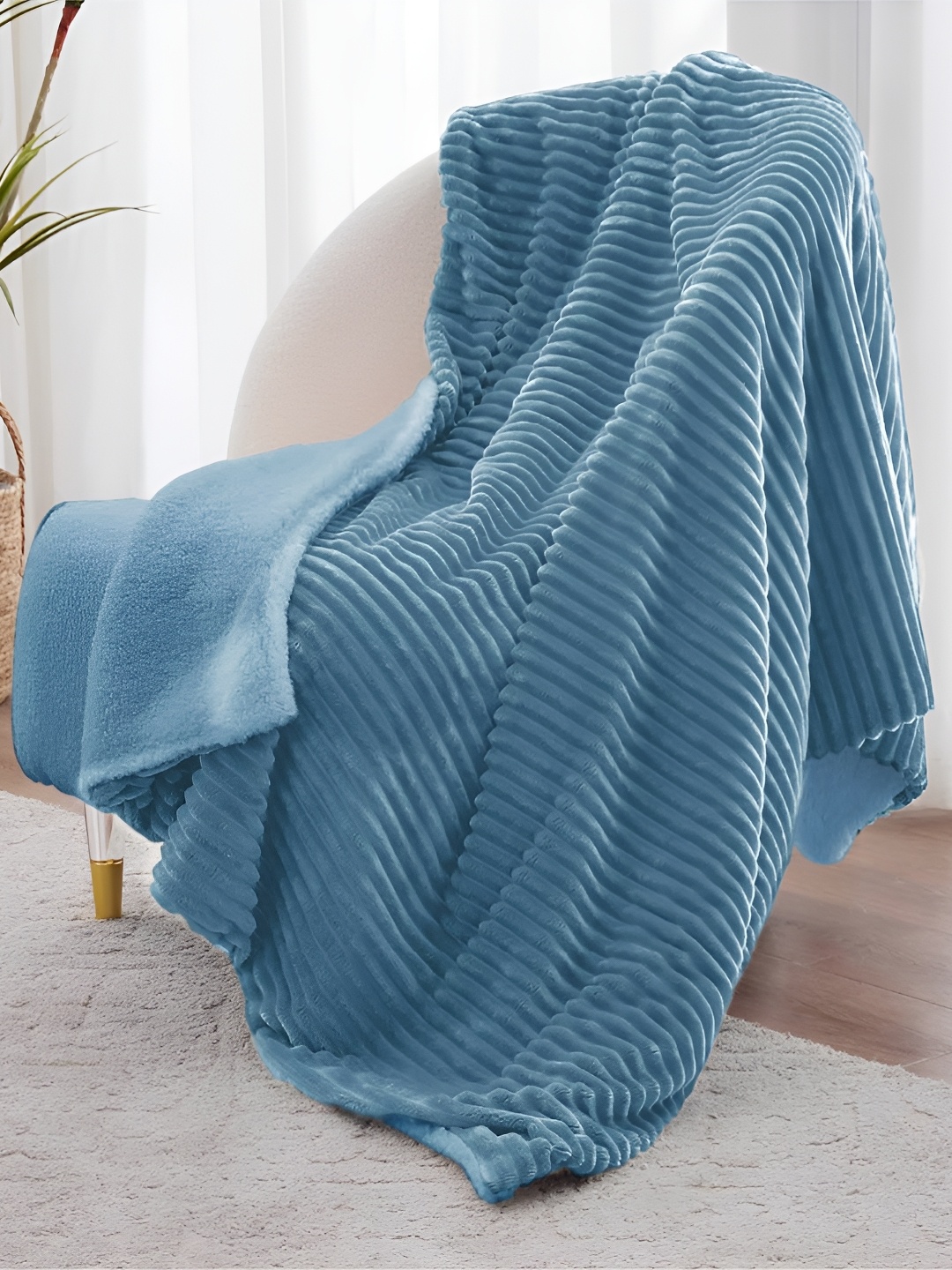 

bsb home Blue Fleece Mild Winter 500 GSM Double Bed Blanket