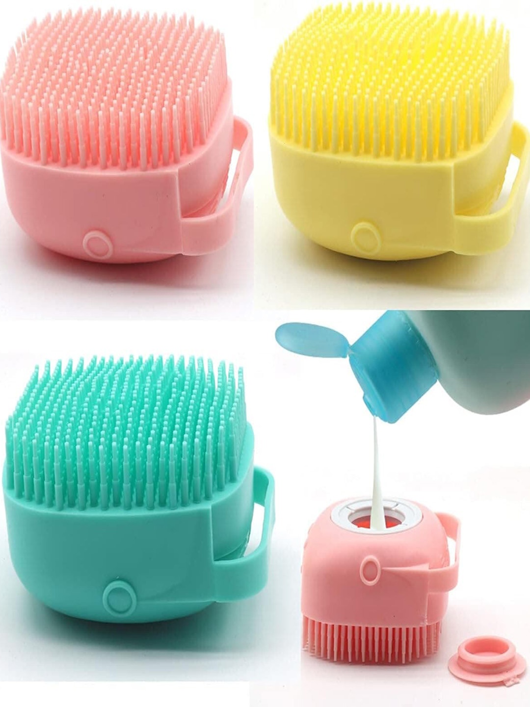 

FEELHIGH Body Scrubber With Soap Dispenser, Multi