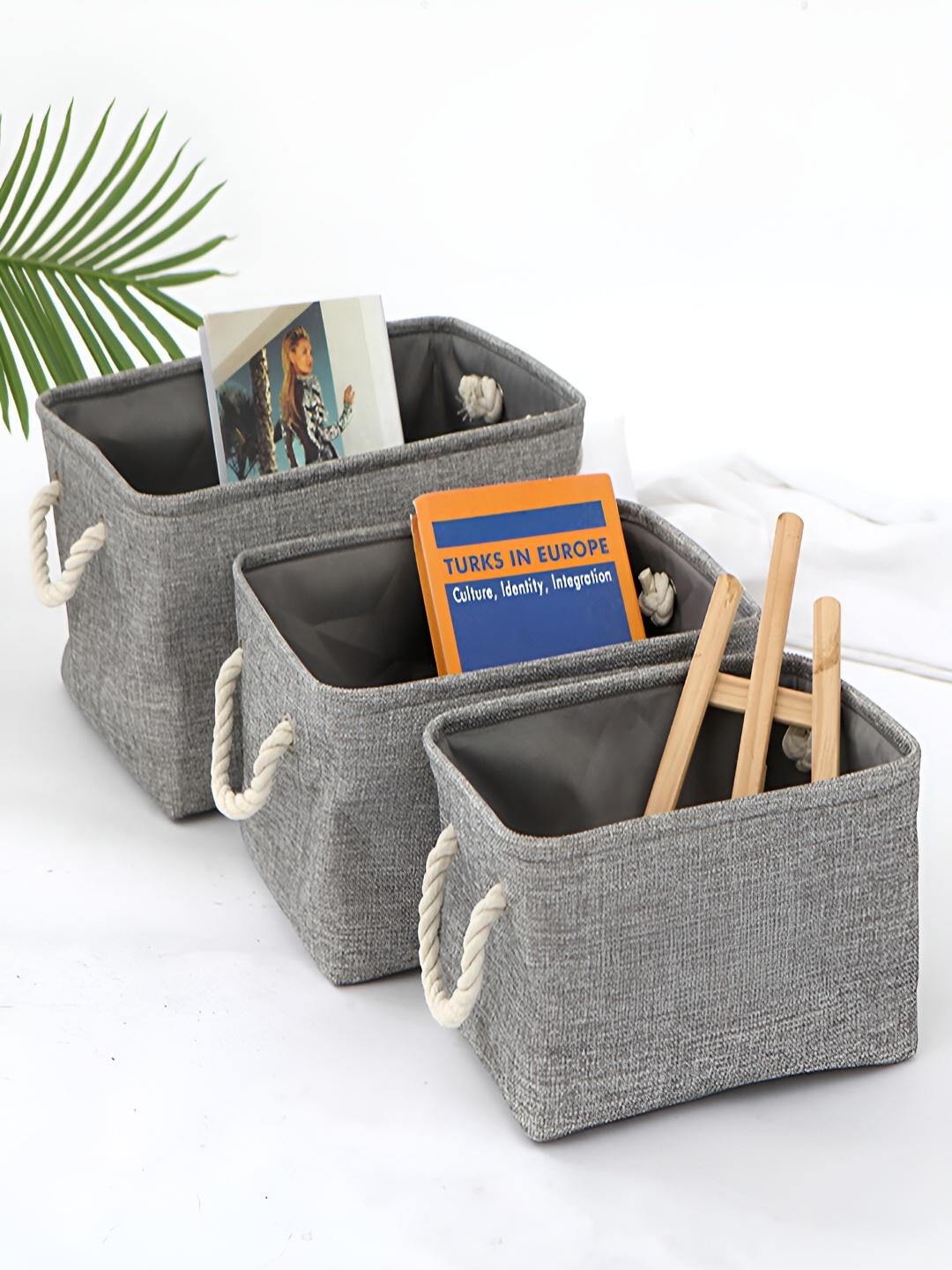 

Kuber Industries Grey 3 Pieces Water Resistant Multi-Utility Organisers