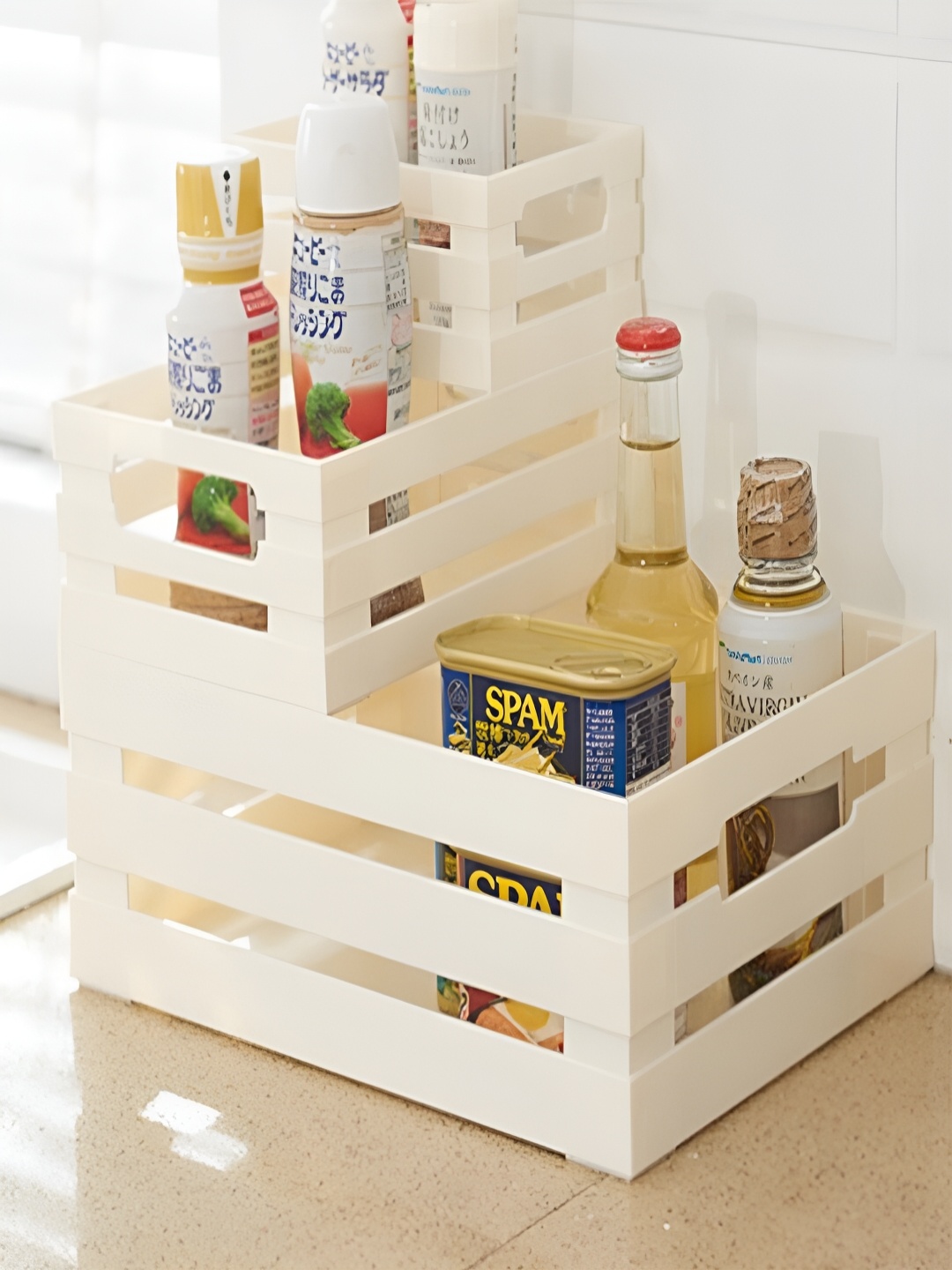 

Kuber Industries Beige Multi-Utility Storage Basket