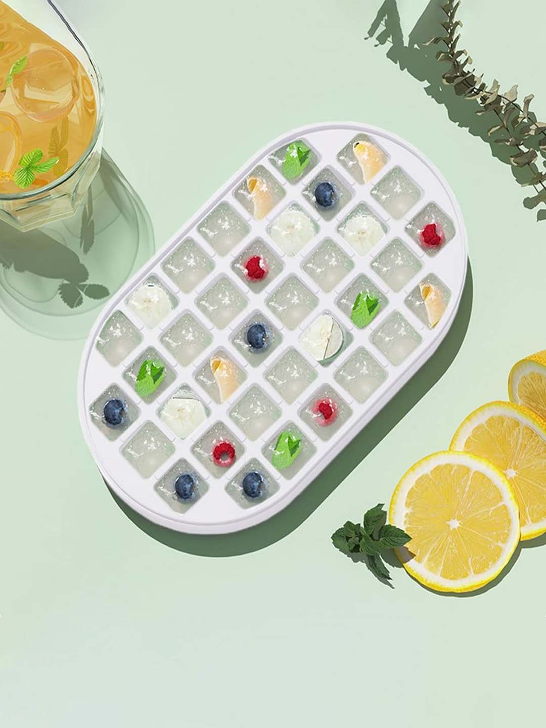 

Kuber Industries 36-Compartment Ice Cube Tray With Soft Bottom, White