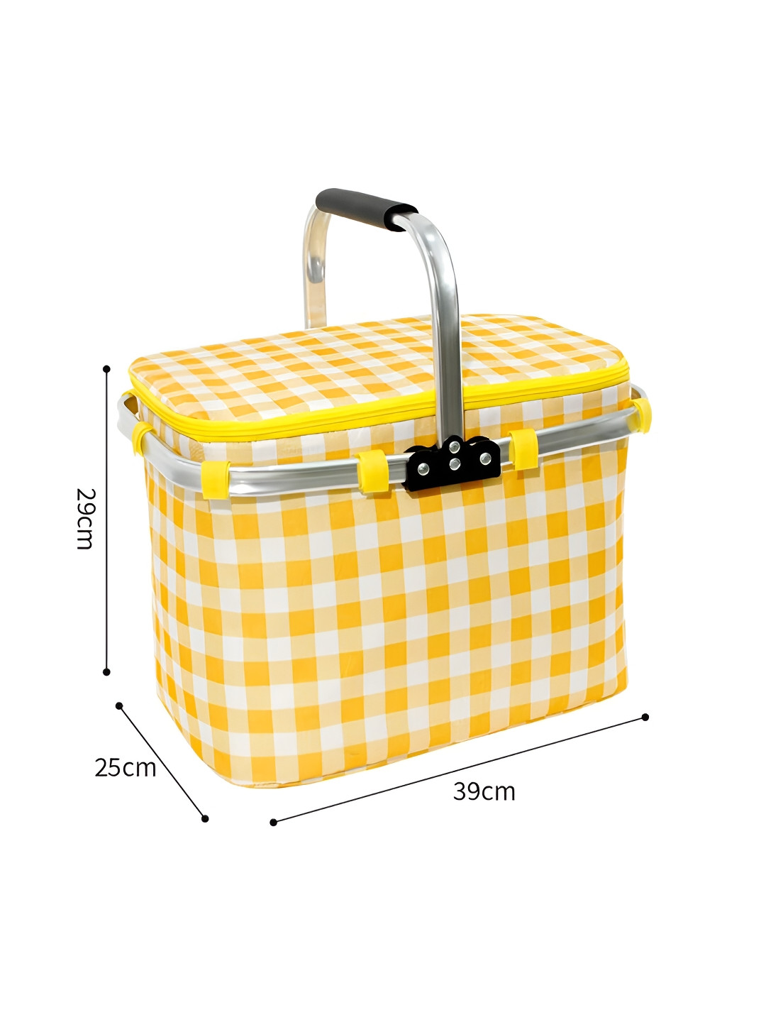 

Kuber Industries Checked Water Resistant Picnic Basket, Yellow
