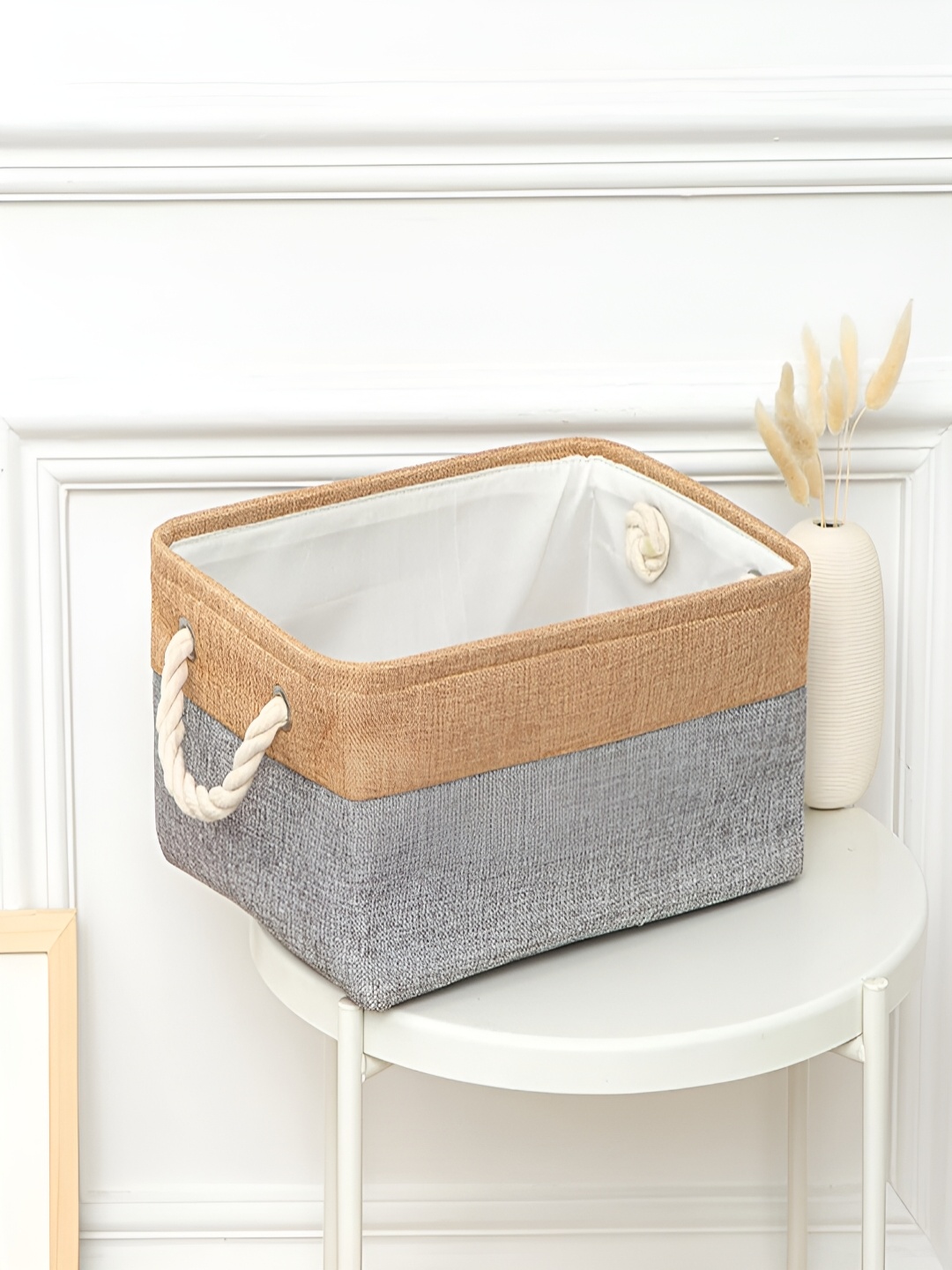 

Kuber Industries Grey & Brown 3 Pieces Water Resistant Fashion Foldable Organisers