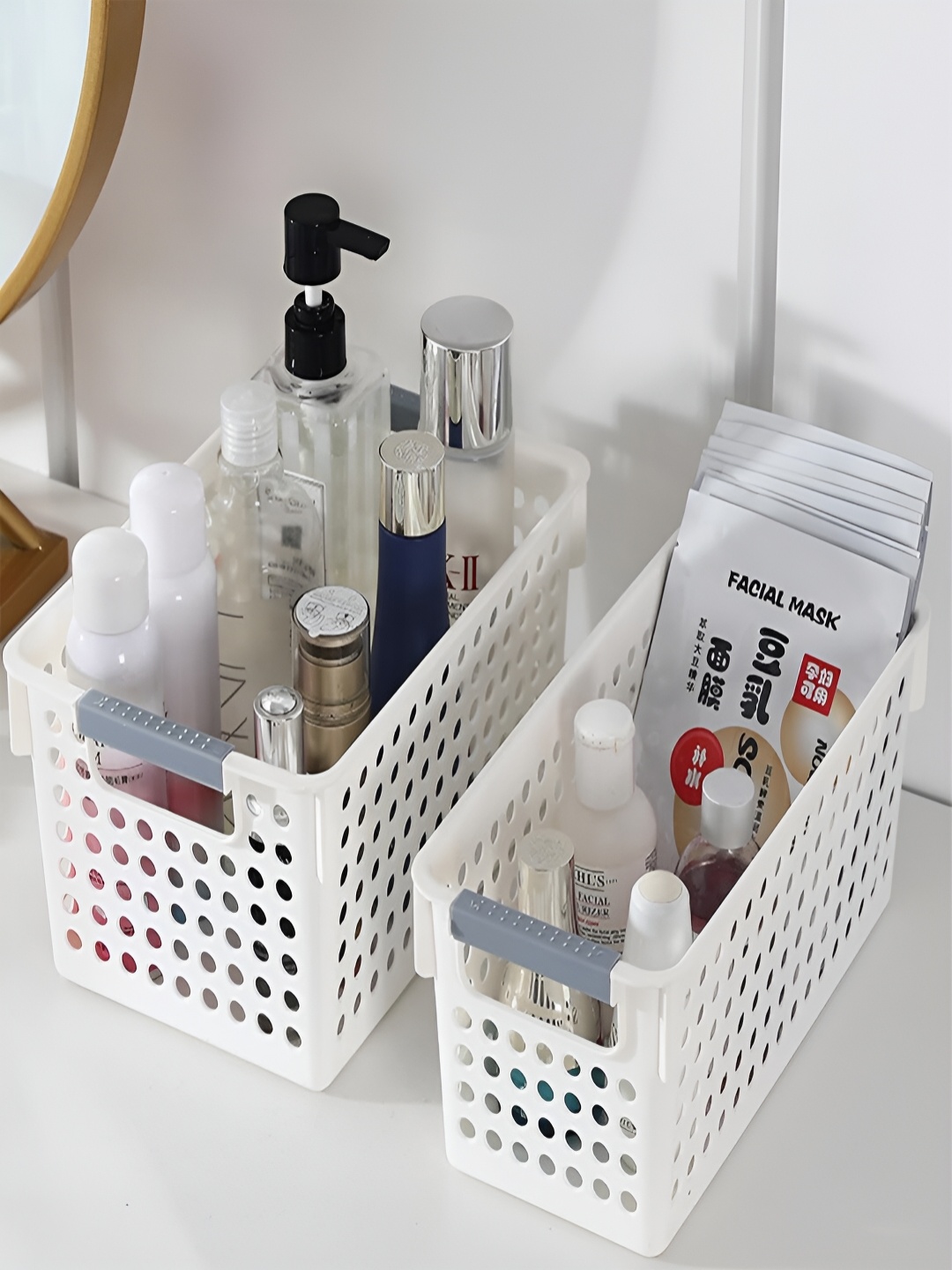 

Kuber Industries White Multi Utility Storage Basket With Handle