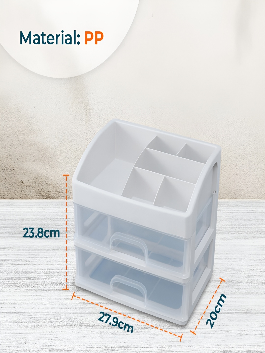 

Kuber Industries White Water Resistant 2 Layer Cabinet Desktop Storage Organiser