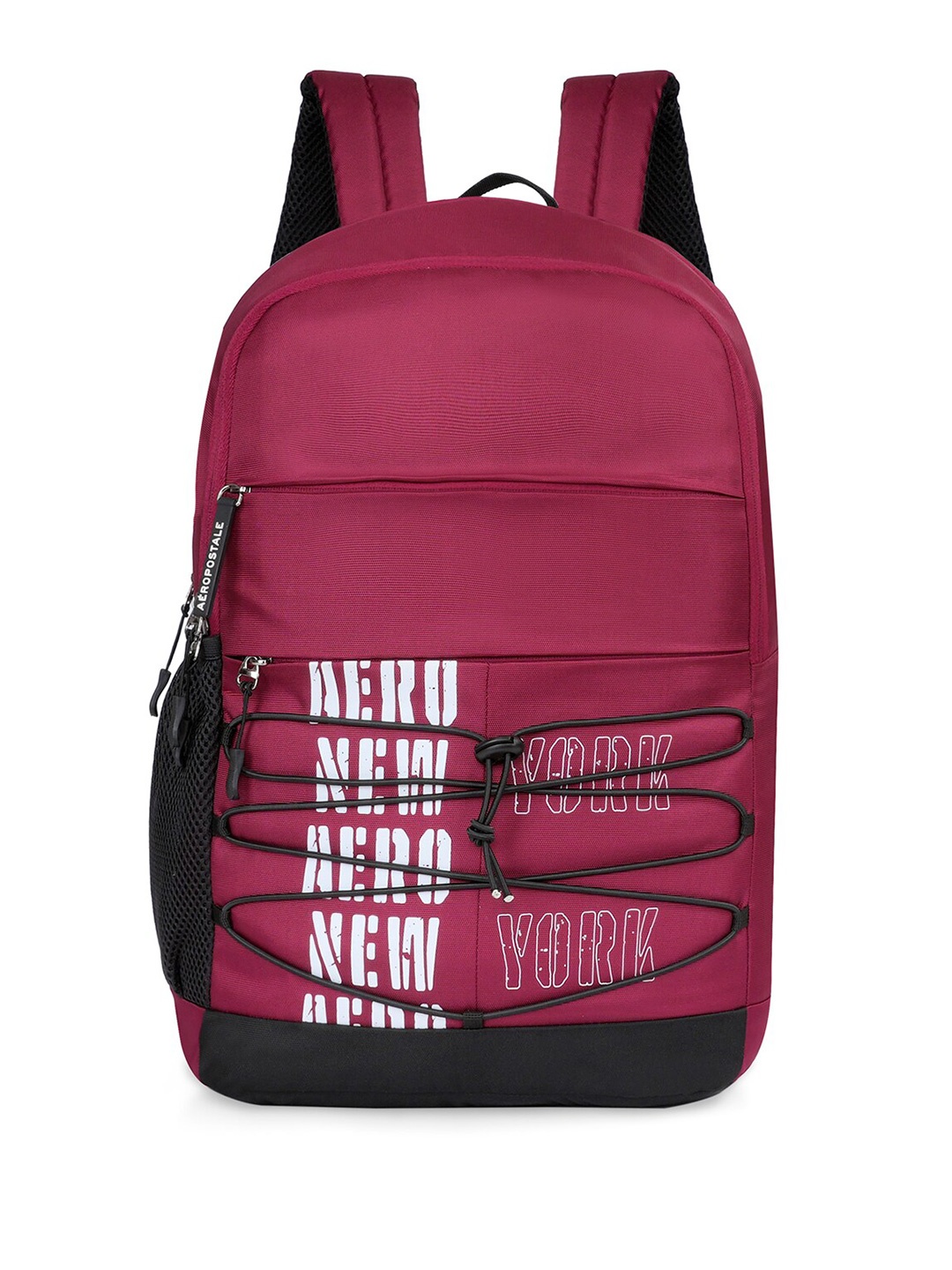 Aeropostale Unisex Coppell Typography Printed Ergonomic Backpack, Burgundy