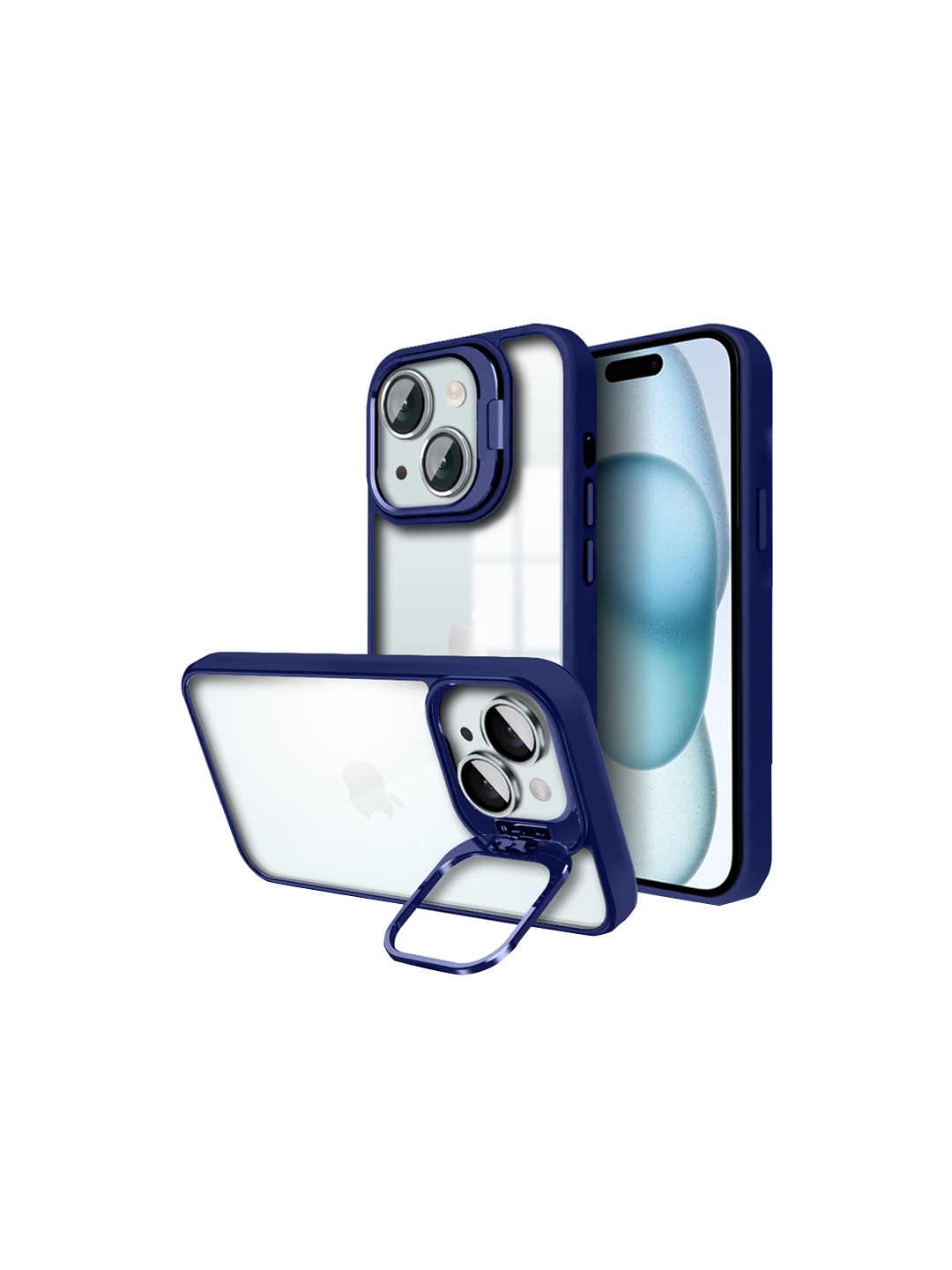 

Karwan iPhone 15 Pro Max Back Case With Folding Stand, Blue