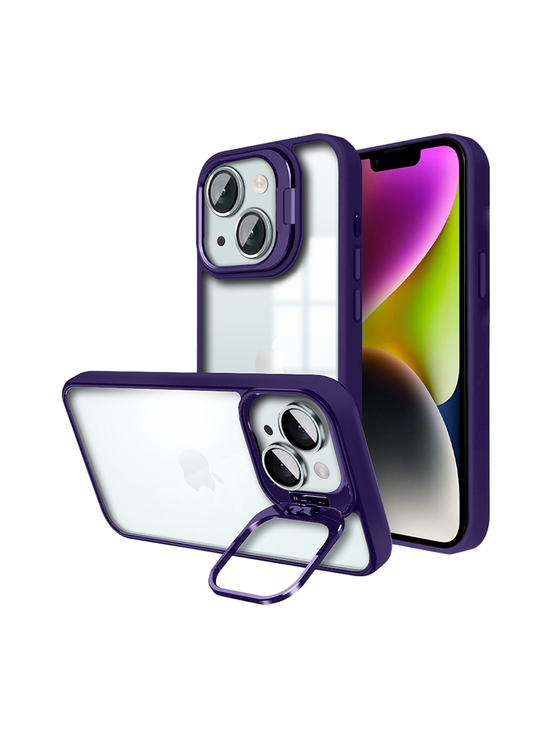 

Karwan iPhone 14 Plus Back Case With Folding Stand, Purple