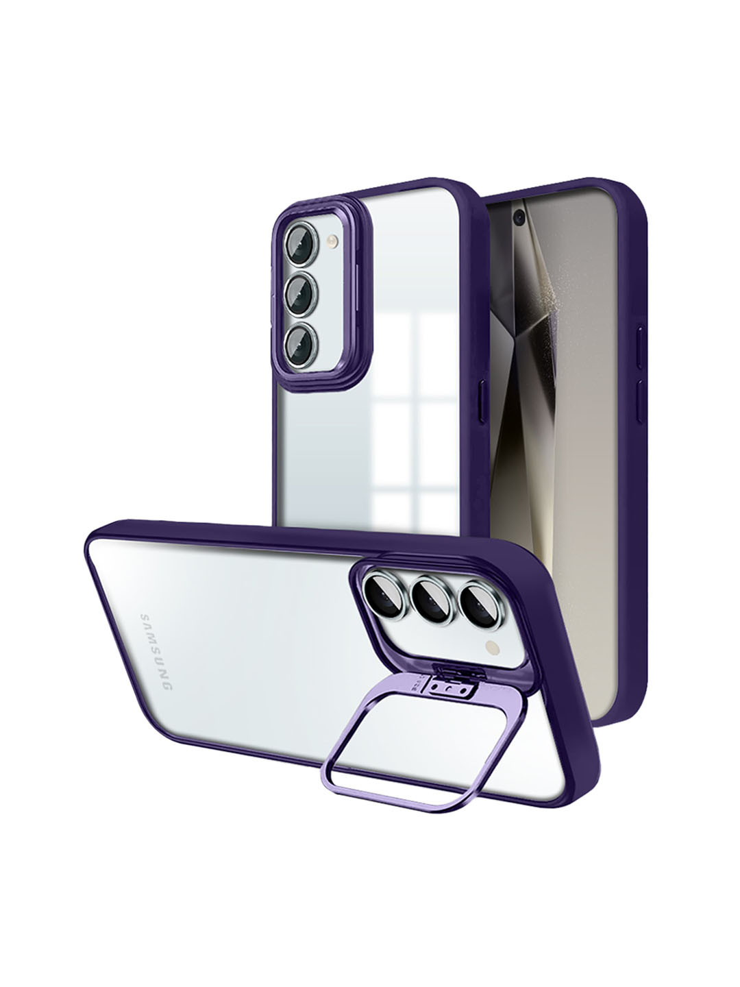 

Karwan Samsung S23 Back Case With Folding Stand, Purple